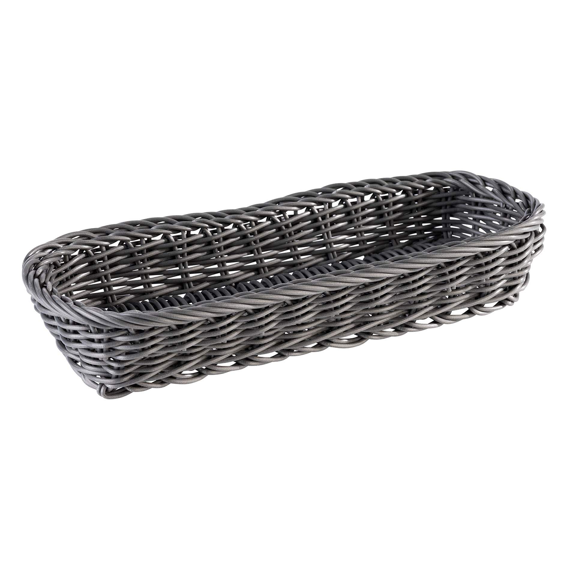 Besteckkorb - in Handarbeit geflochten - Serie Economic - anthrazit - Abm. 27 x 10 x 4,5 cm - Polypropylen - 40011-B