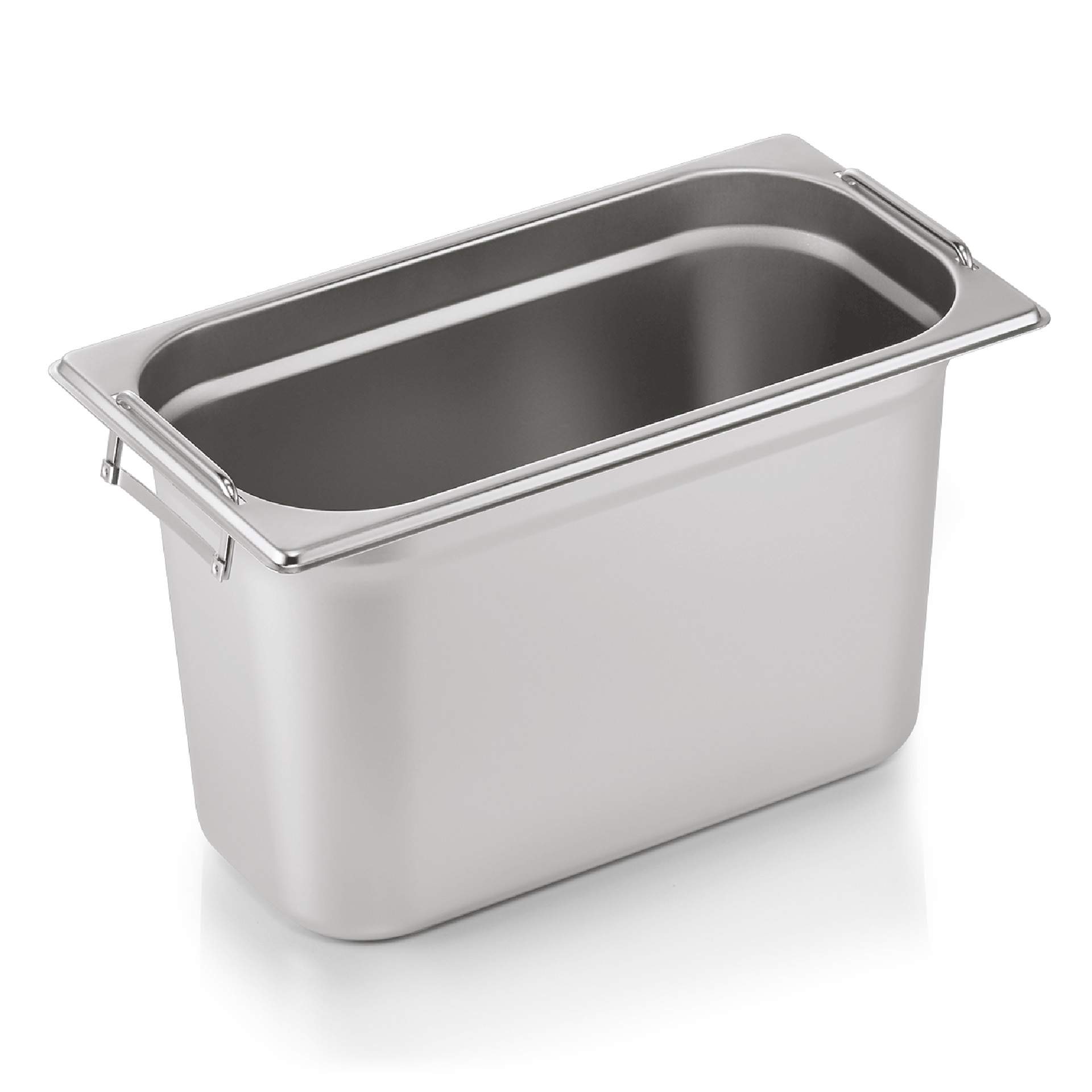 GN-Behälter - mit Fallgriffen - GN 1/3 - 200 mm - Inhalt 7,8 l - Serie 73 - Chromnickelstahl - 7313200-A
