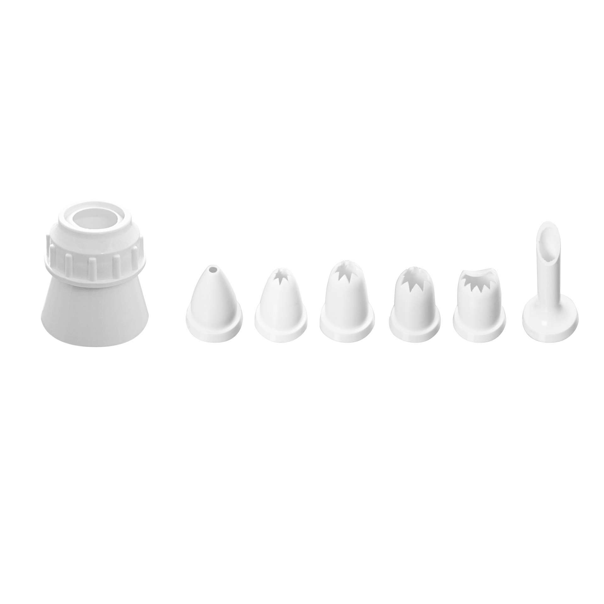 Tüllen-Adapter - 6-teilig - weiß - Abm. 3,0 x 2,0 x 2,0 cm - Polypropylen - 350147-C