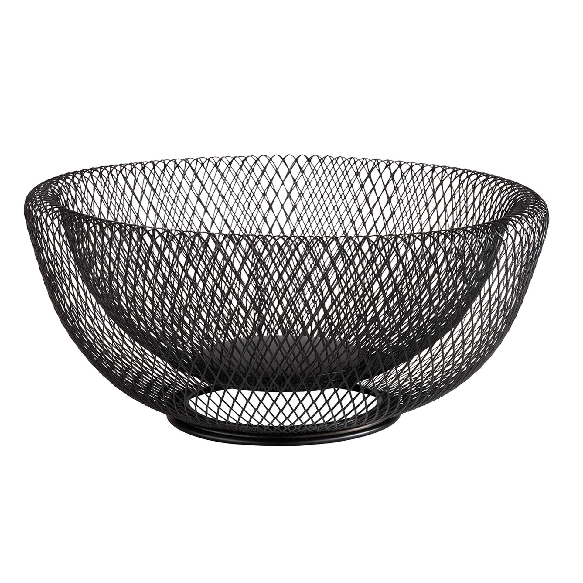 Brot- und Obstkorb - Serie Wire - schwarz - rund - Abm. 14,0 cm - Ø 31,0 cm - Metall - 30206-B