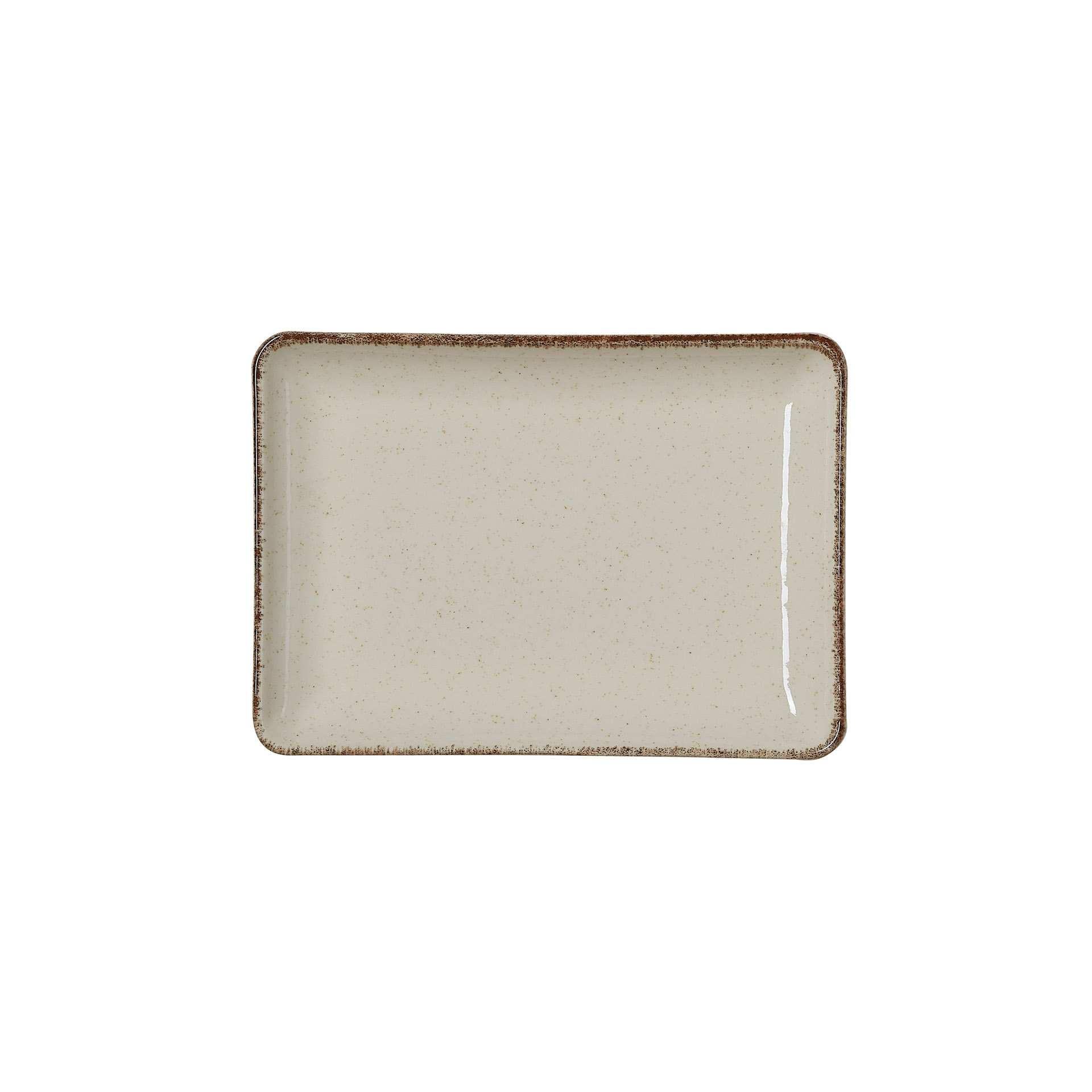 Teller (flach) - Set á 6 Stück - Serie Smilla Sand - sand - rechteckig - Abm. 18,0 x 13,0 x 2,0 cm - Porzellan - 4887218-A
