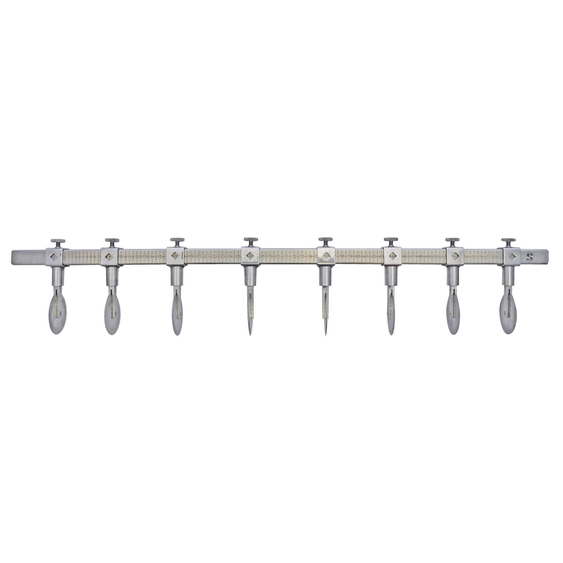 Teigschneider - 8 Rädchen glatt - Abm. 70,0 x 8,0 x 3,0 cm - Edelstahl - 153450-C