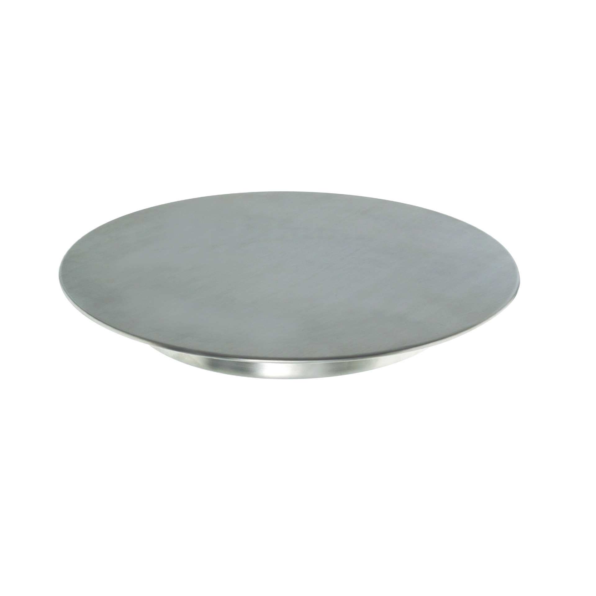Tortenplatte - mit geschlossenem Boden - Abm. 31,5 x 31,5 x 3,5 cm - Edelstahl - 154003-C