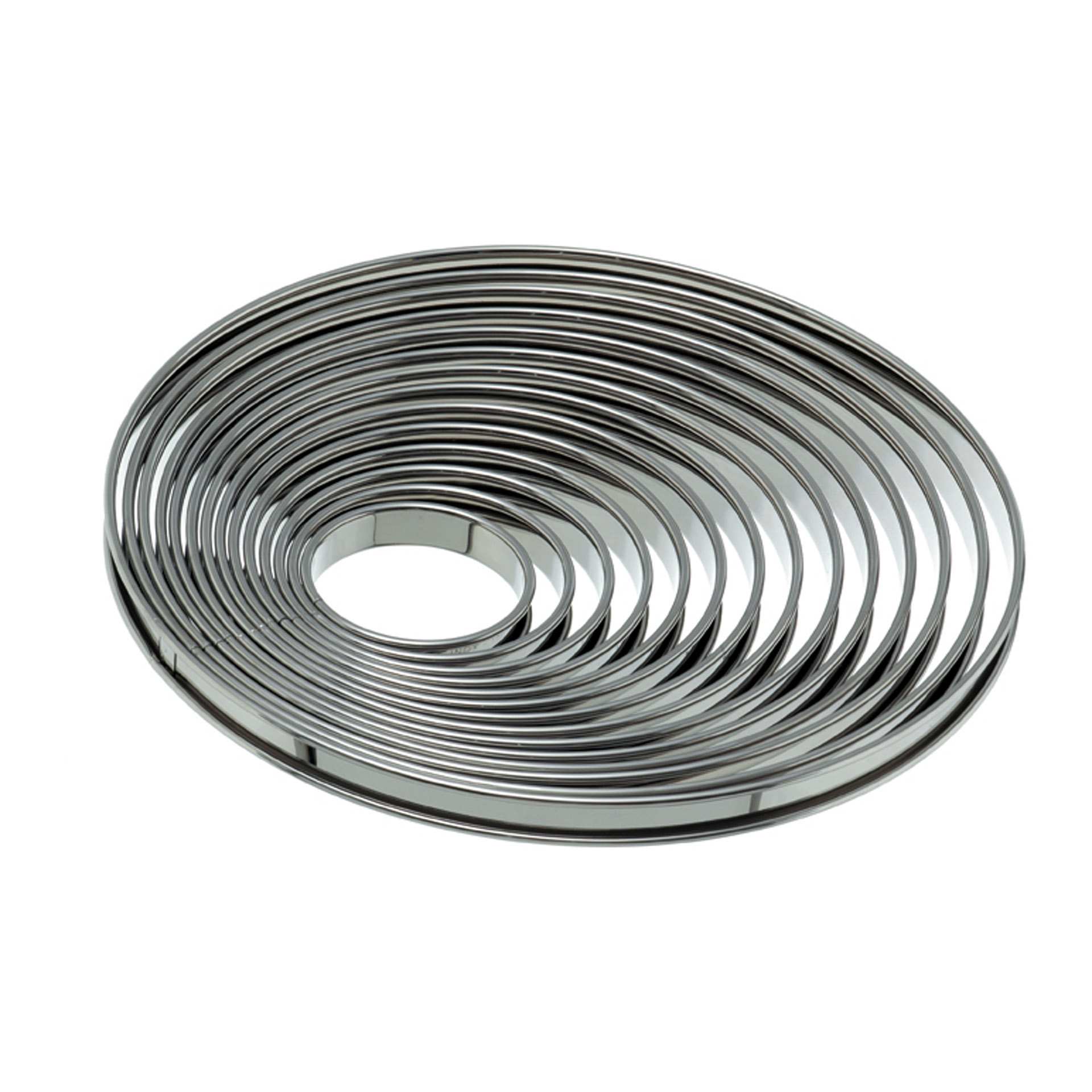 Tortenring - mit Borde - rund - Höhe 2,0 cm - Ø 8,5 cm - Edelstahl - 162080-C