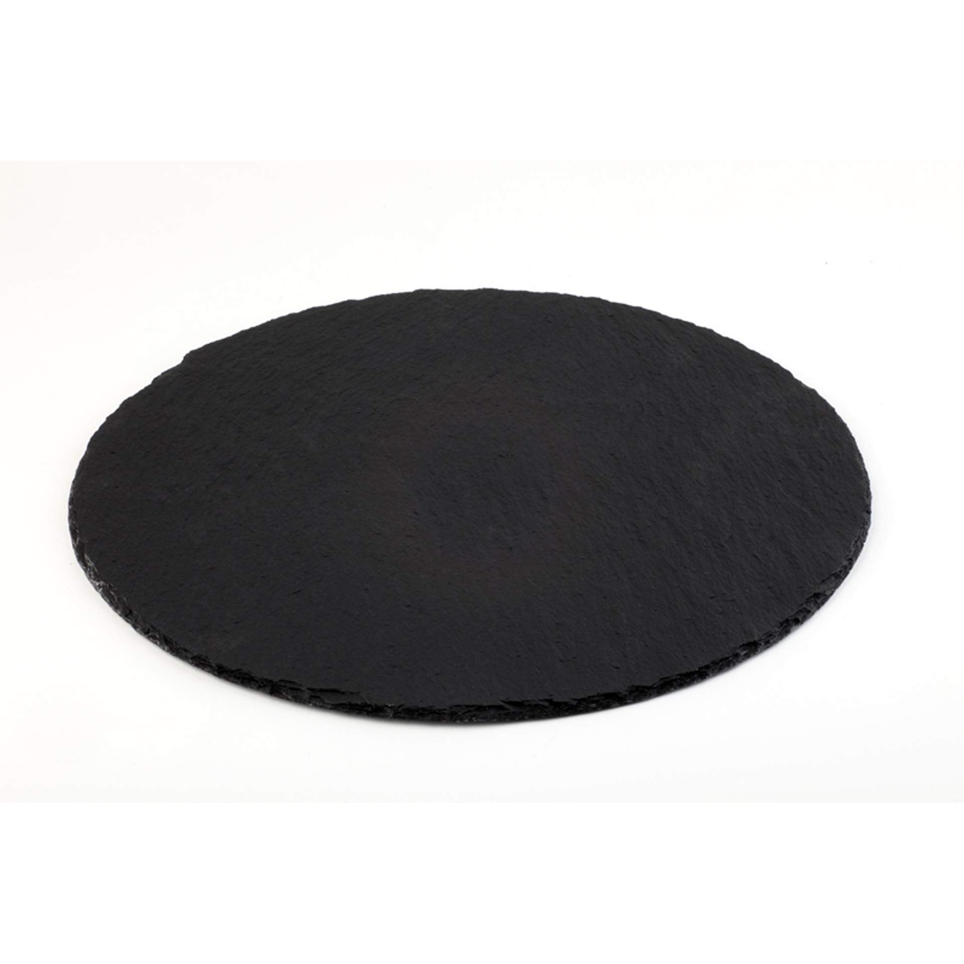 Naturschieferplatte - mit 2 Absätzen - schwarz - rund - Abm. 0,7 cm - Ø 33,0 cm - Naturschiefer - 998-B