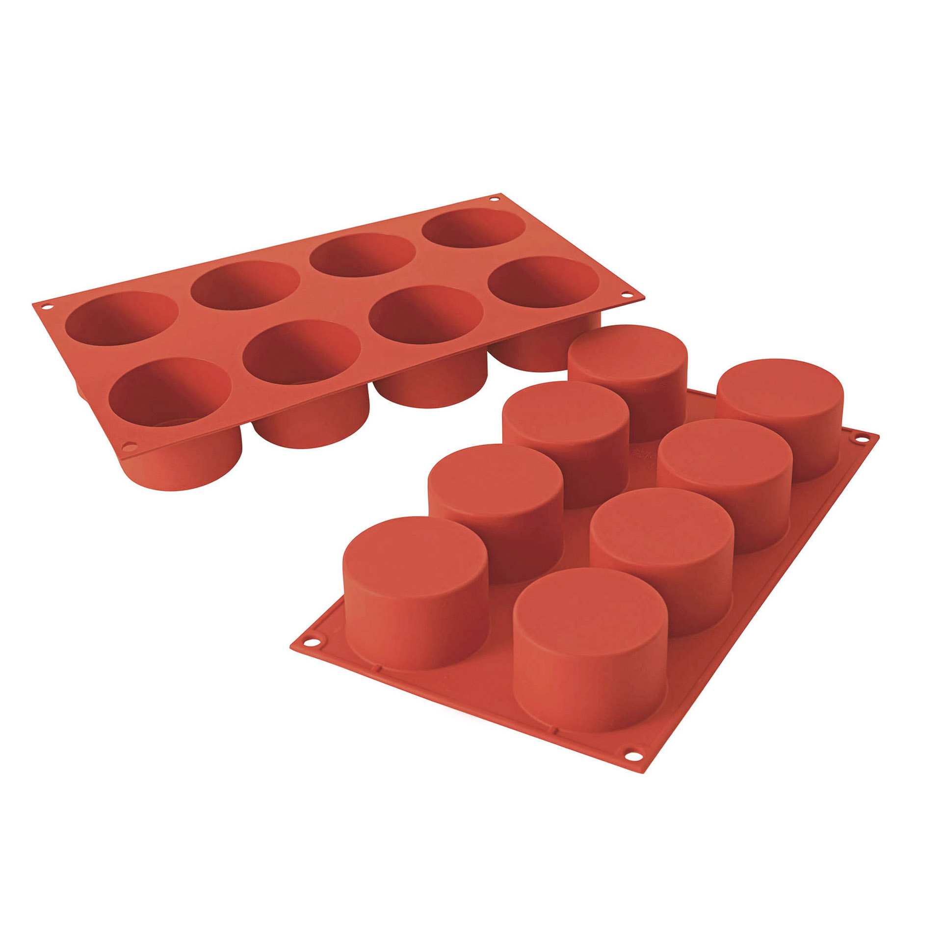 Backform - Zylinder Medium - Abm. 17,5 x 30,0 x 4,0 cm - Inhalt 8 x 0,123 l - GN 1/3 (325 x 176 mm) - Silikon - 115231-C