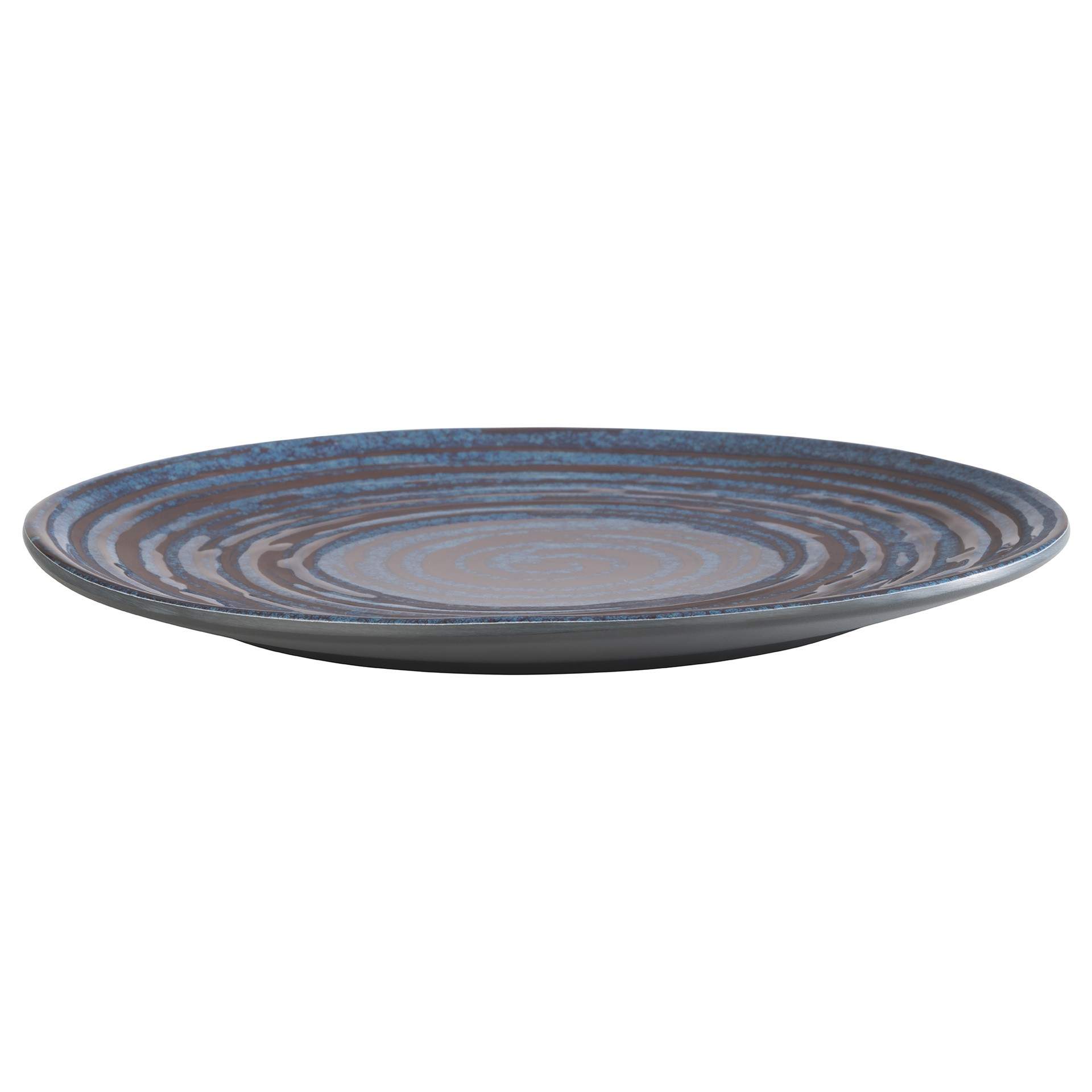 Teller (flach) - Serie Loops - blau / grau - rund - Abm. 2,0 cm - Ø 22,0 cm - Melamin - 85027-B