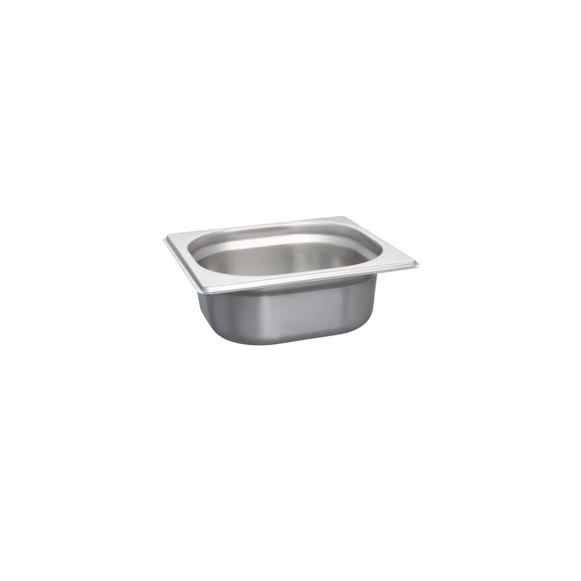 GN-Behälter - Abm. 17,6 x 16,2 x 6,5 cm - Inhalt 1,0 l - GN 1/6 (176 x 162 mm) - 65 mm - Edelstahl - 530250-C