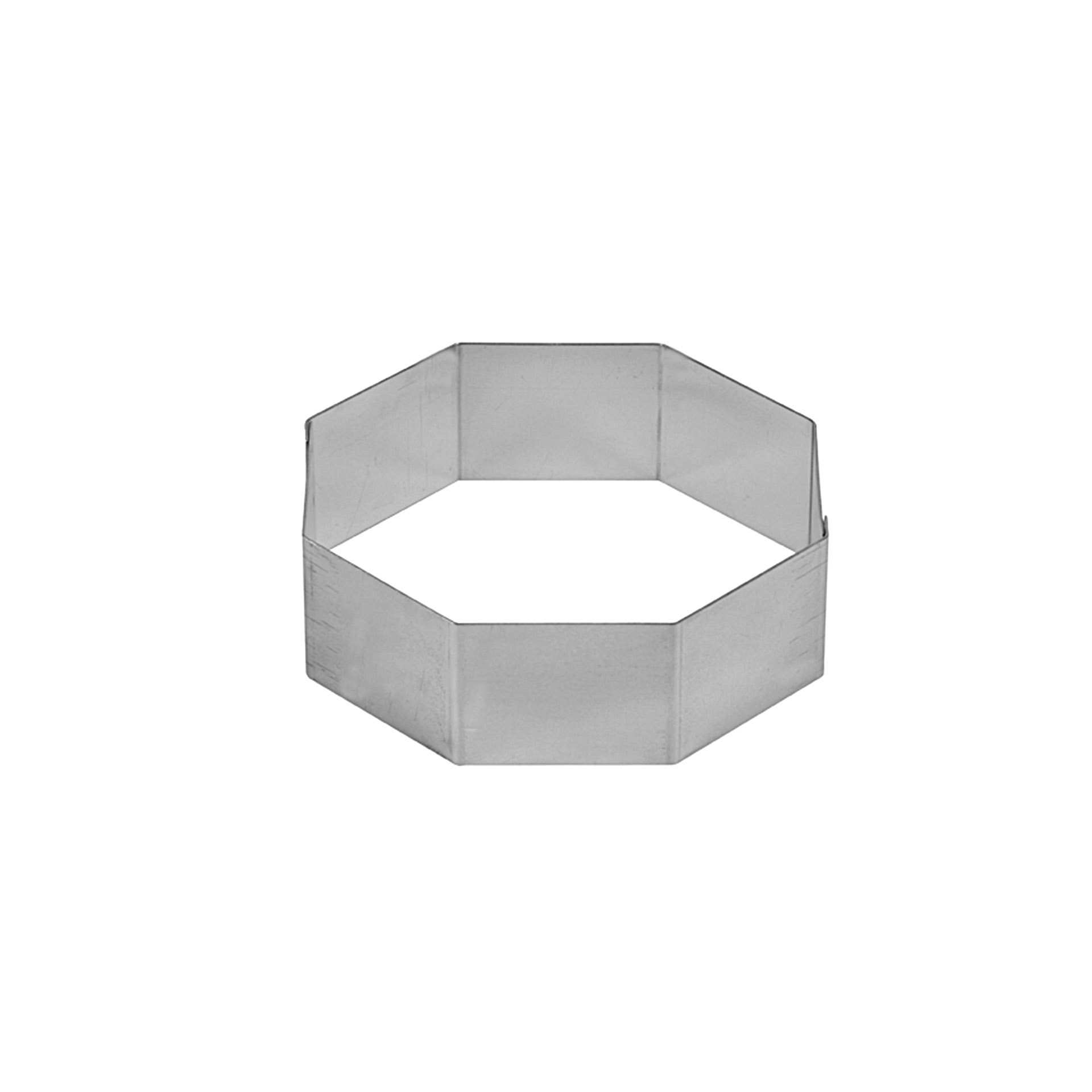 Dessertring / Tortenring - Achteck - Abm. 16,0 x 16,0 x 5,0 cm - Edelstahl - 155060-C