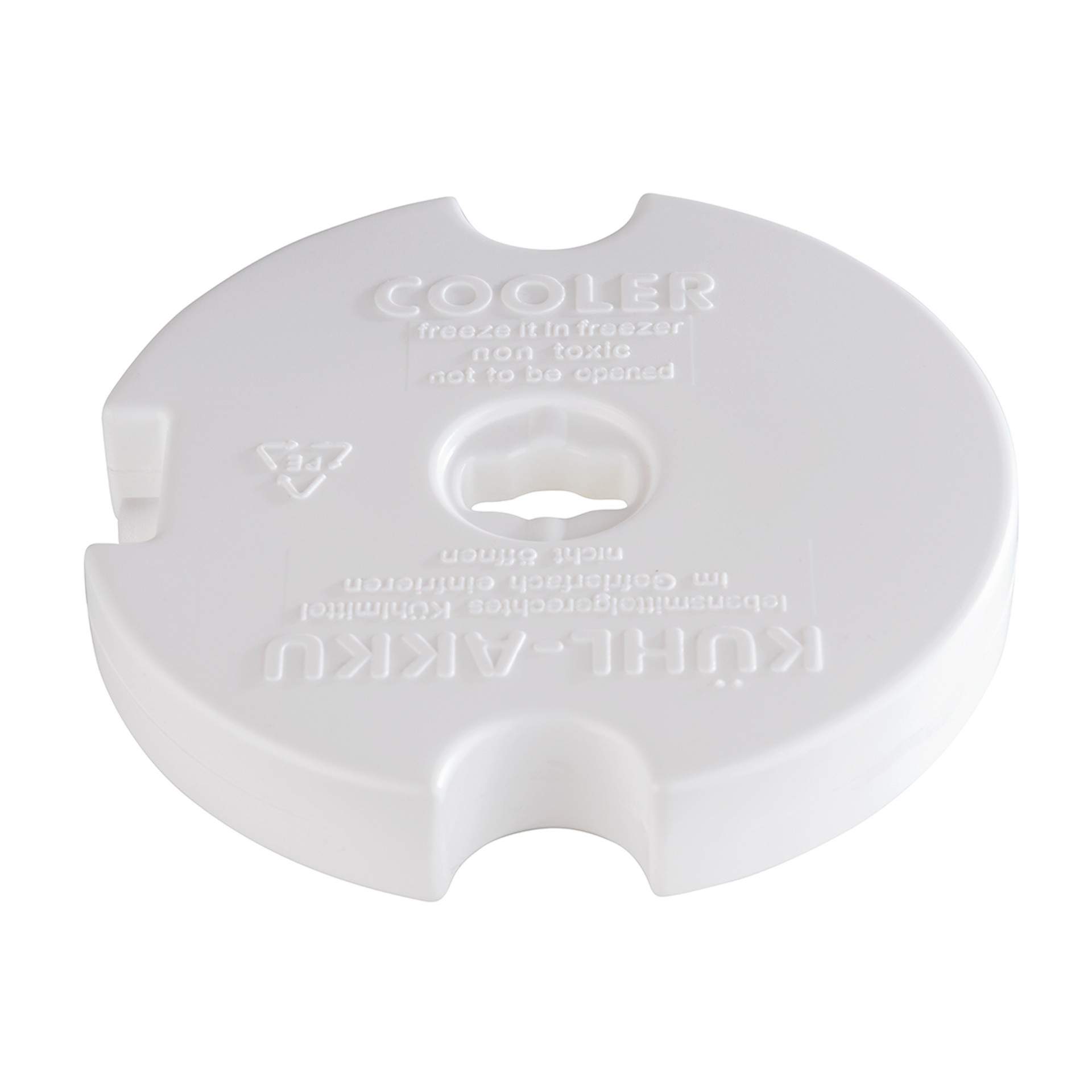 Kühlakku - gefüllt mit Kühlflüssigkeit - weiß - Abm. 2,5 cm - Ø 15,0 cm - Kunststoff - 10777-B