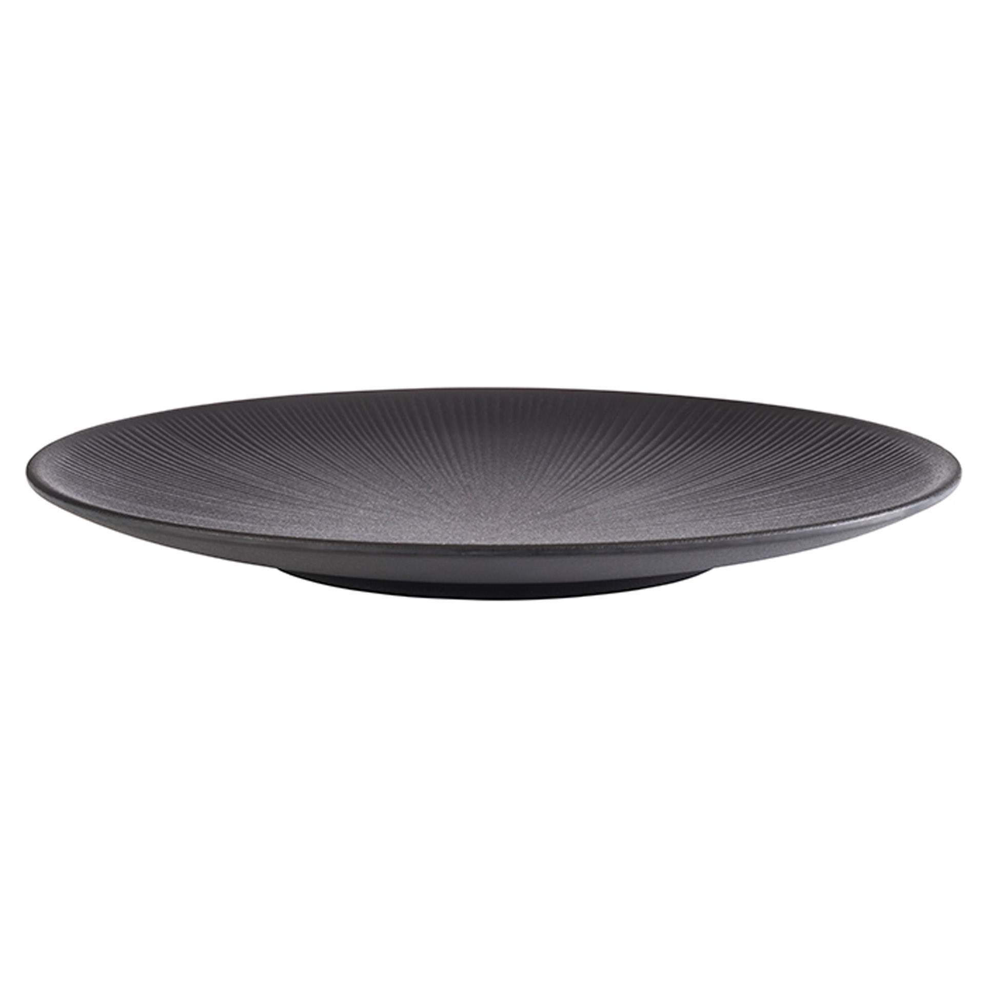 Teller - flach - Serie Nero - schwarz - Abm. 3,5 cm - Ø 33,0 cm - Melamin - 85065-B