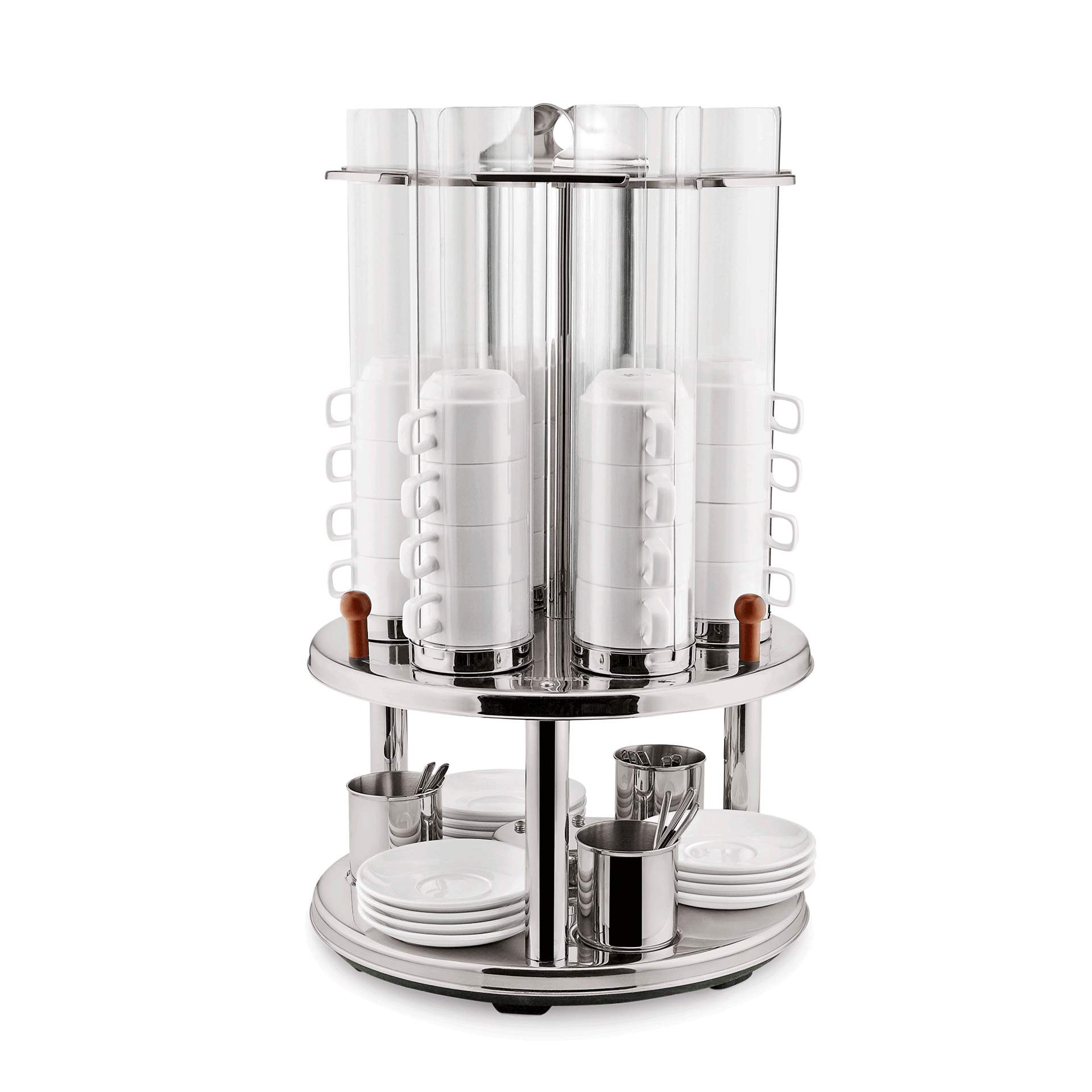Tassenspender - für max. 48 Tassen bis Ø 85 mm - Abm. 65 cm - Ø 40 cm - Edelstahl - 9934006-A
