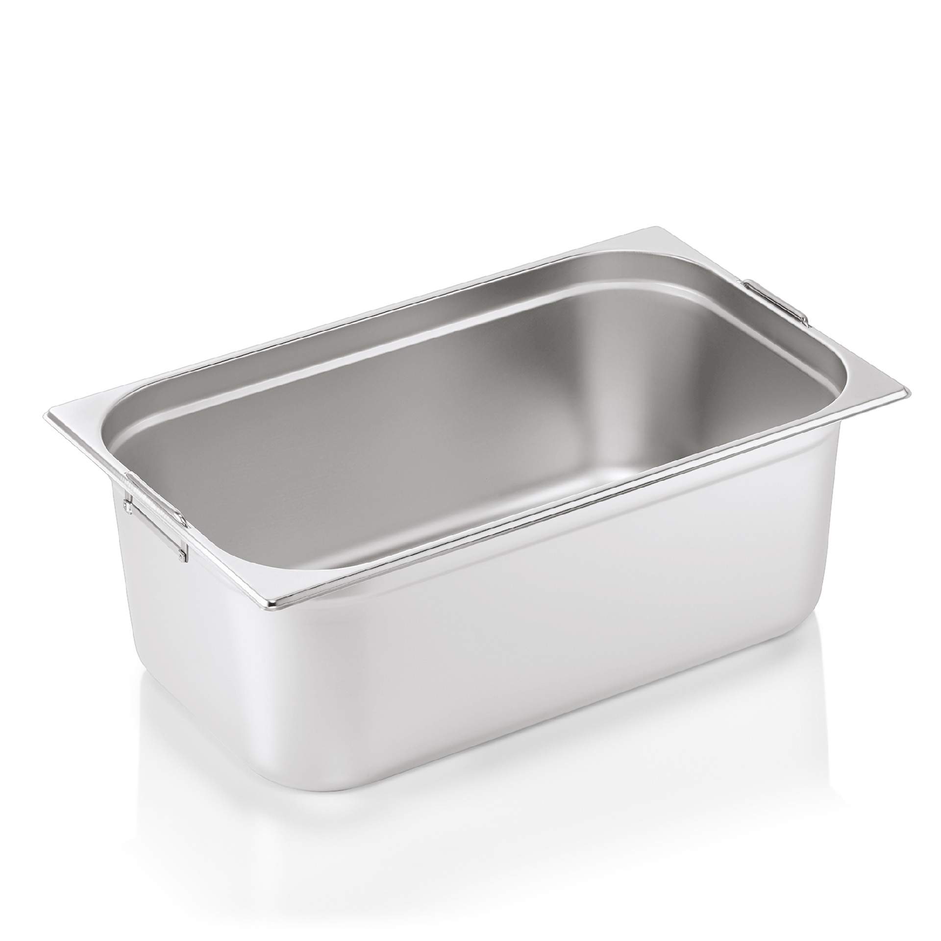 GN-Behälter - mit Fallgriffen - GN 1/1 - 200 mm - Inhalt 28 l - Serie 73 - Chromnickelstahl - 7311200-A