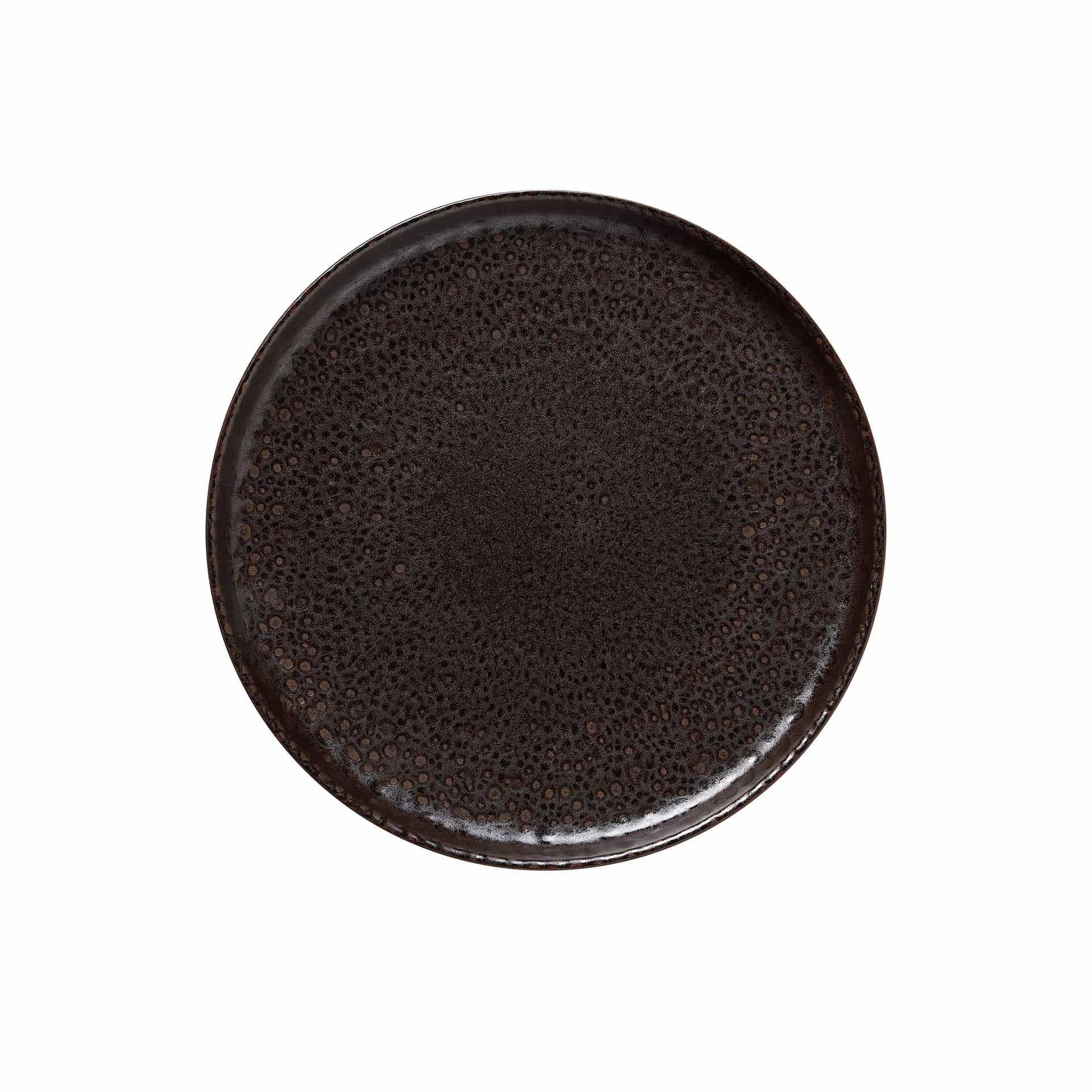 Teller - Set á 6 Stück - Serie One - metallic brown - flach - Abm. 3 cm - Ø 28 cm - Steinzeug - 452001028-A