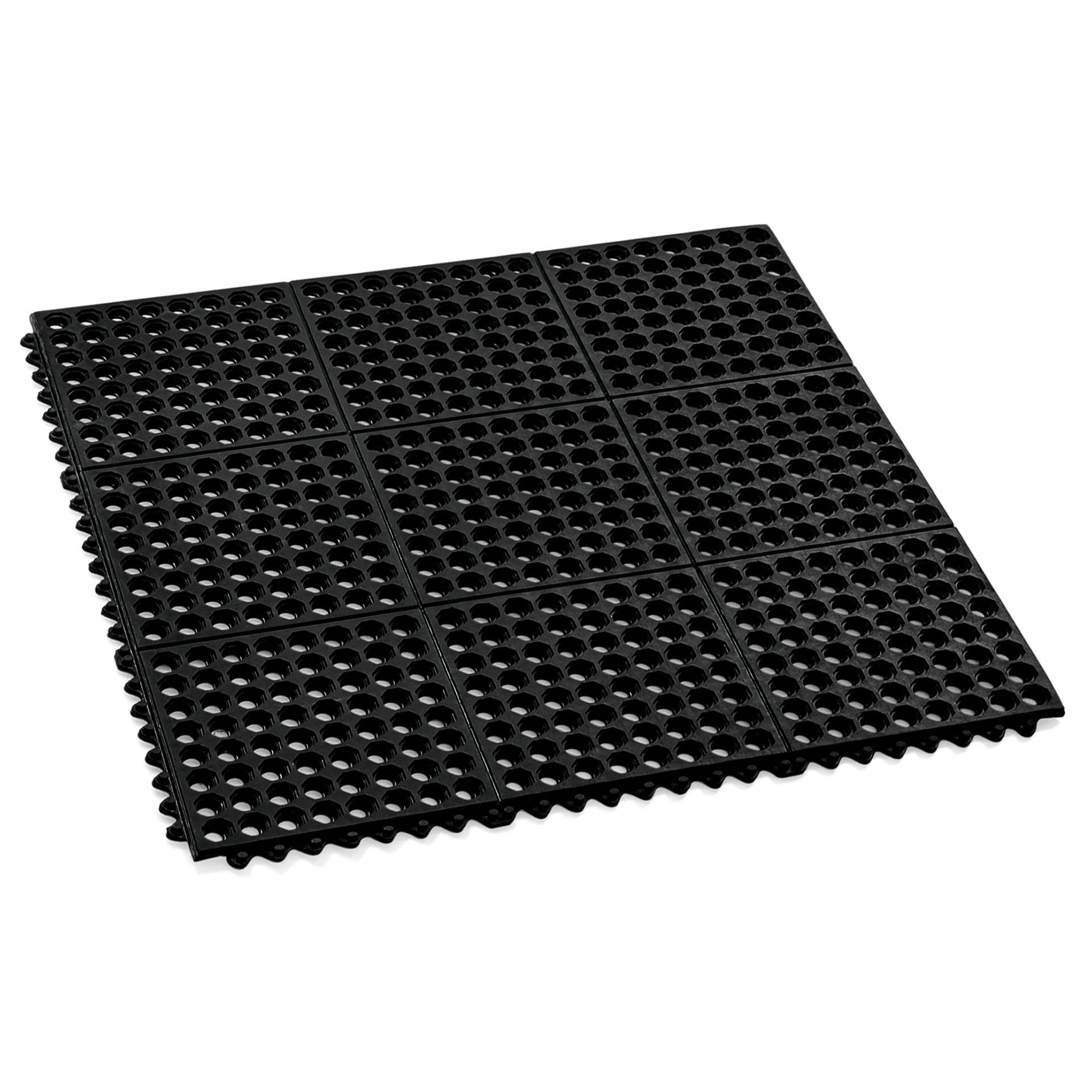 Fußbodenmatte - Klick-System - Abm. 91,5 x 91,5 x 1,2 cm - Gummi - 9982915-A