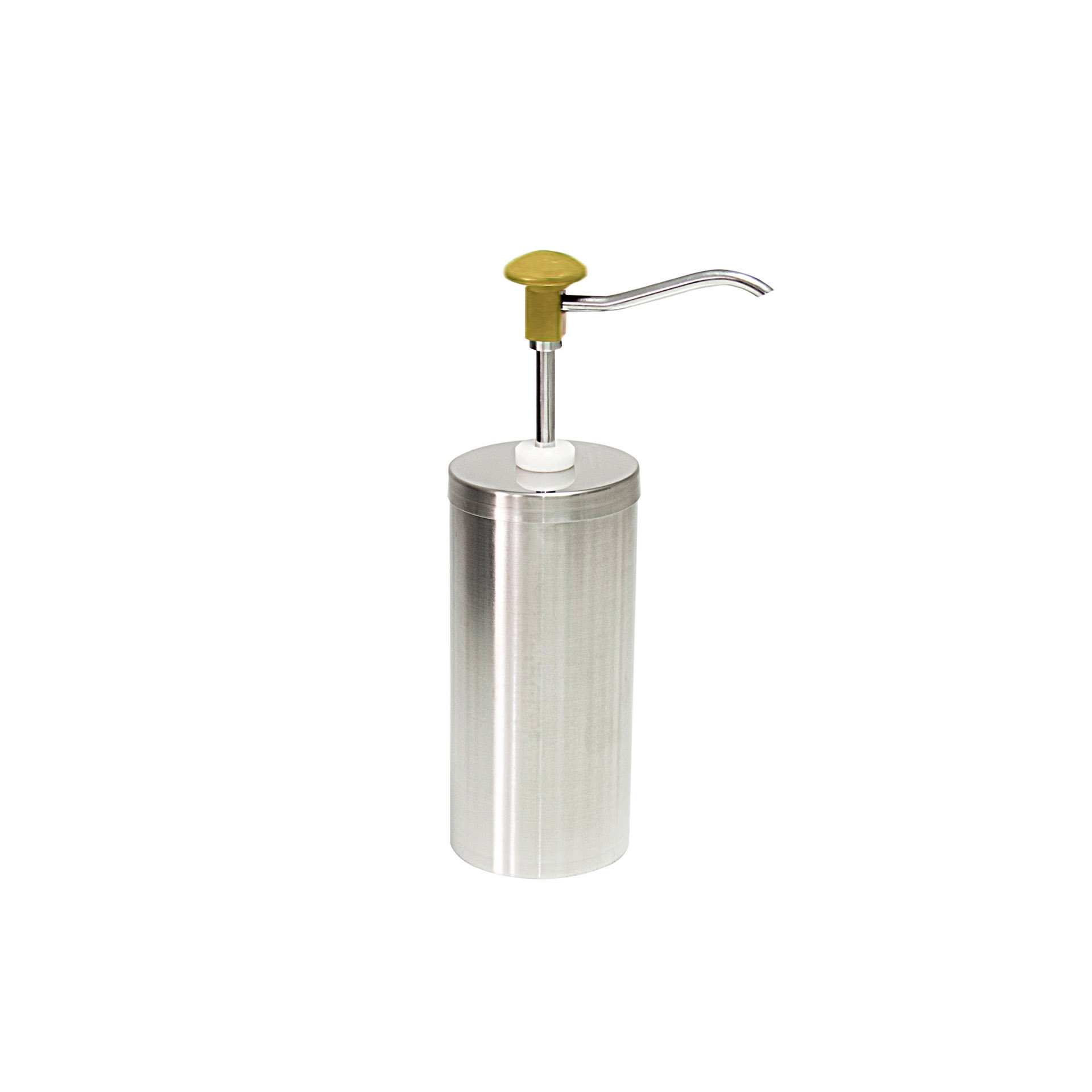 Dosierspender - mit Druckknopf - gelb - Abm. 12,0 x 12,0 x 38,0 cm - Inhalt 2,0 l - Edelstahl / PMMA - 152544-C