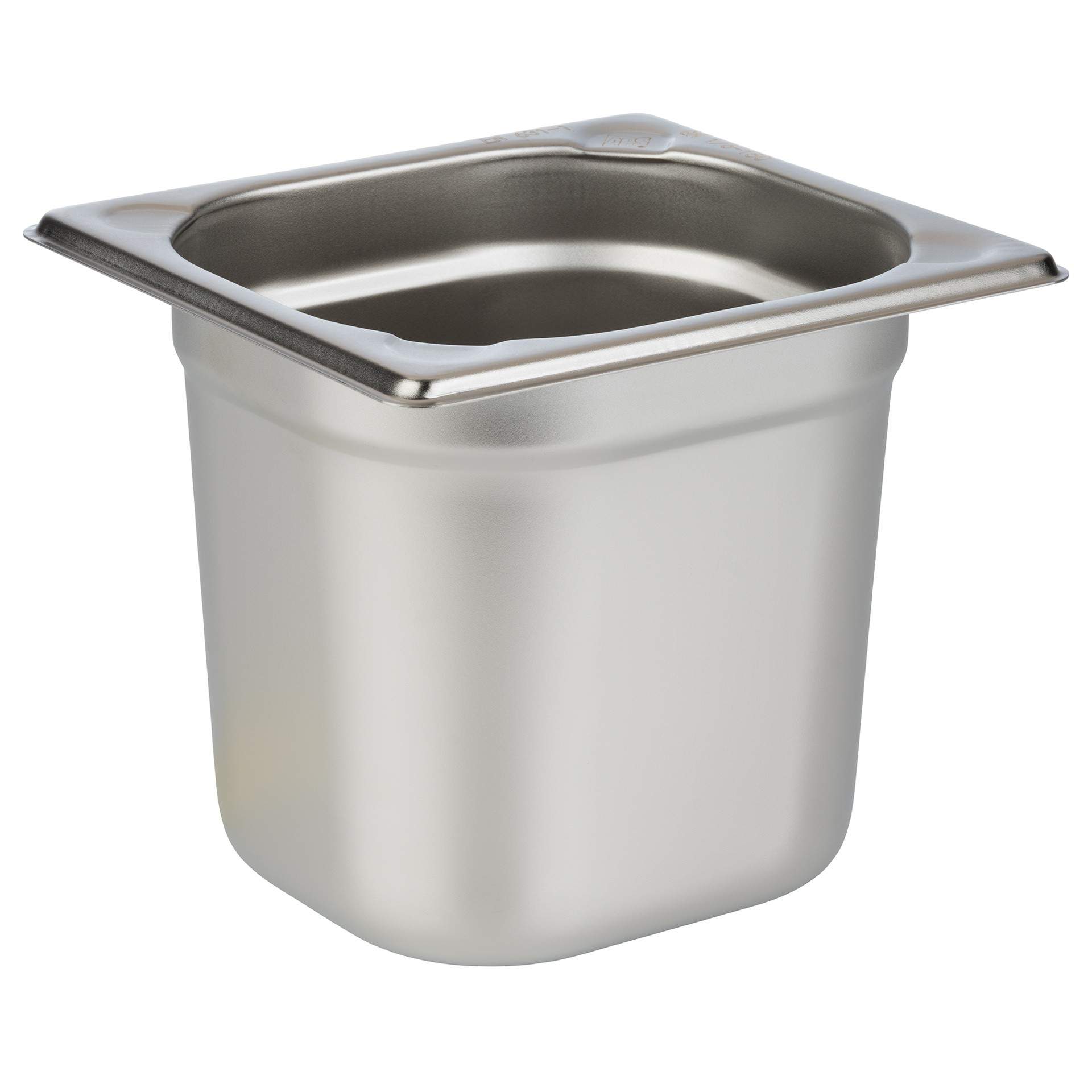 GN-Behälter - Inhalt 2,4 l - GN 1/6 (176 x 162 mm) - 150 mm - Edelstahl - 81606-B