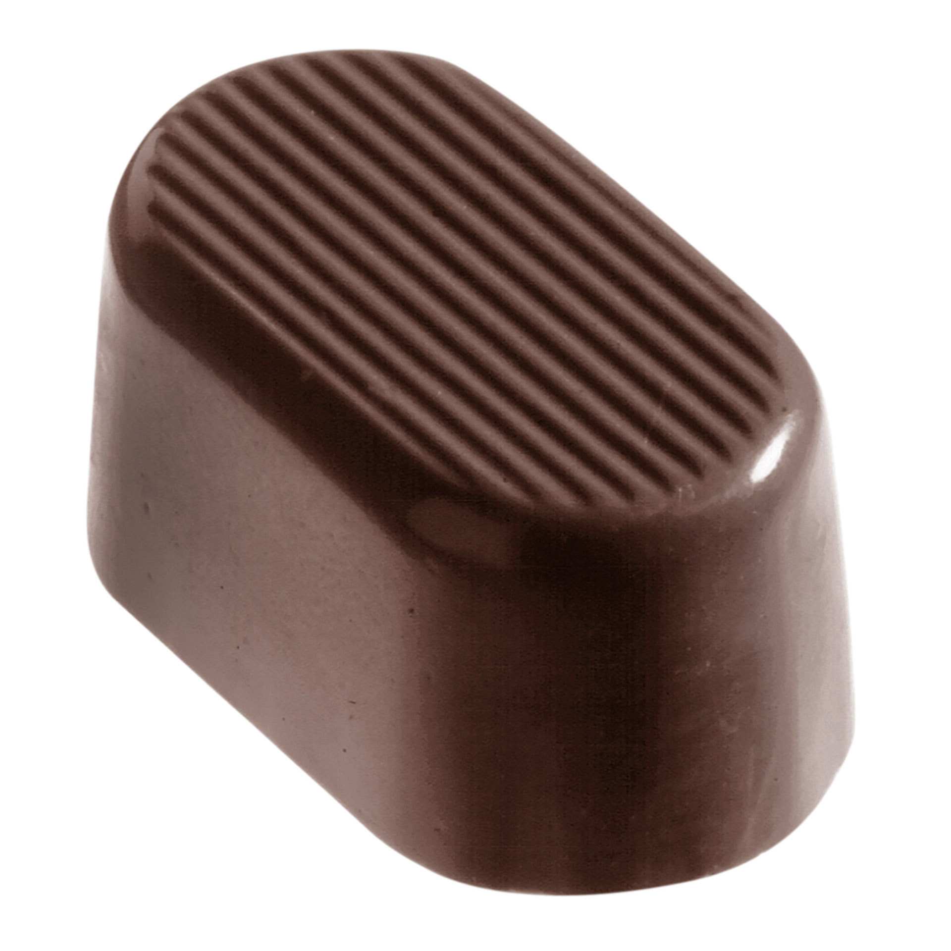 Schokoladen-Form - oval schattiert - Abm. 27,5 x 13,5 x 2,6 cm - Polycarbonat - 421031-C
