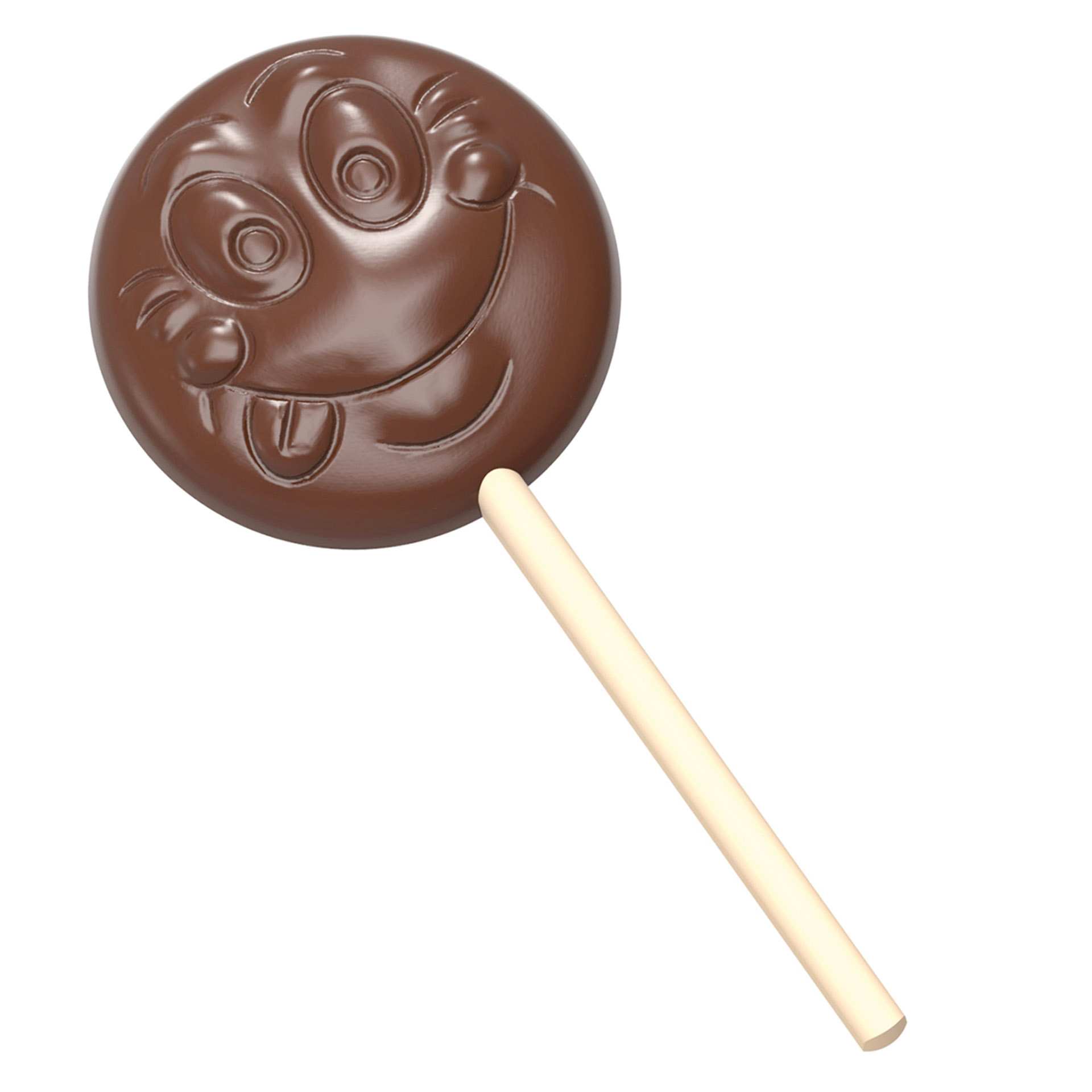 Schokoladen-Form - Lolli Smiley - Abm. 27,5 x 13,5 x 2,4 cm - Polycarbonat - 421623-C