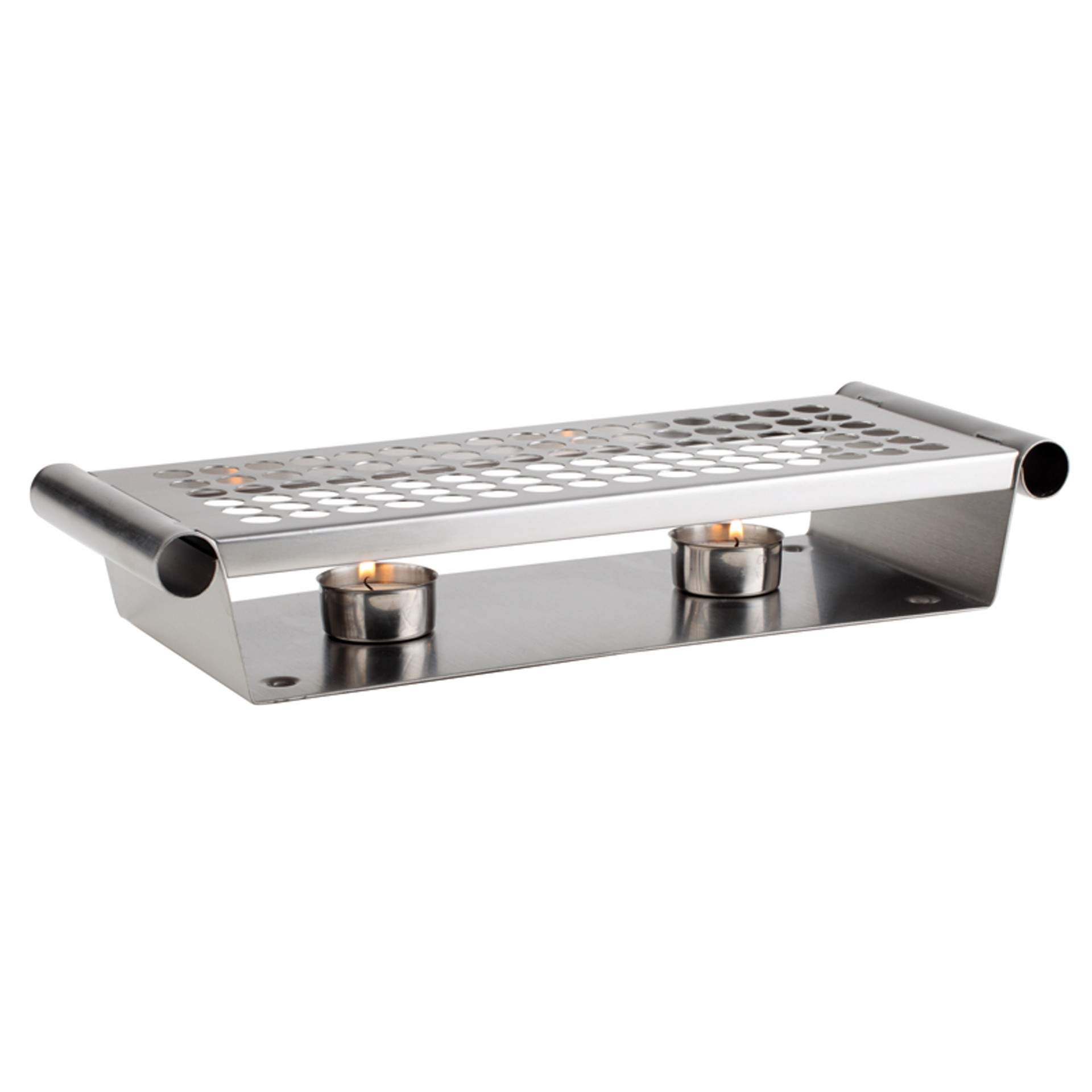 Speisenwärmer - 2-flammig - matt poliert - Abm. 34 x 13 x 6 cm - Edelstahl - 35343-B