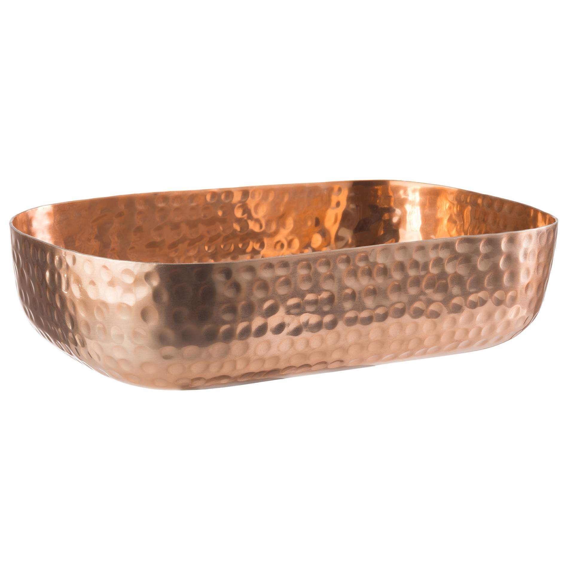 Schale - kupferoptik - oval - Abm. 23,0 x 15,5 x 6,0 cm - Inhalt 1,4 l - Aluminium - 40694-B