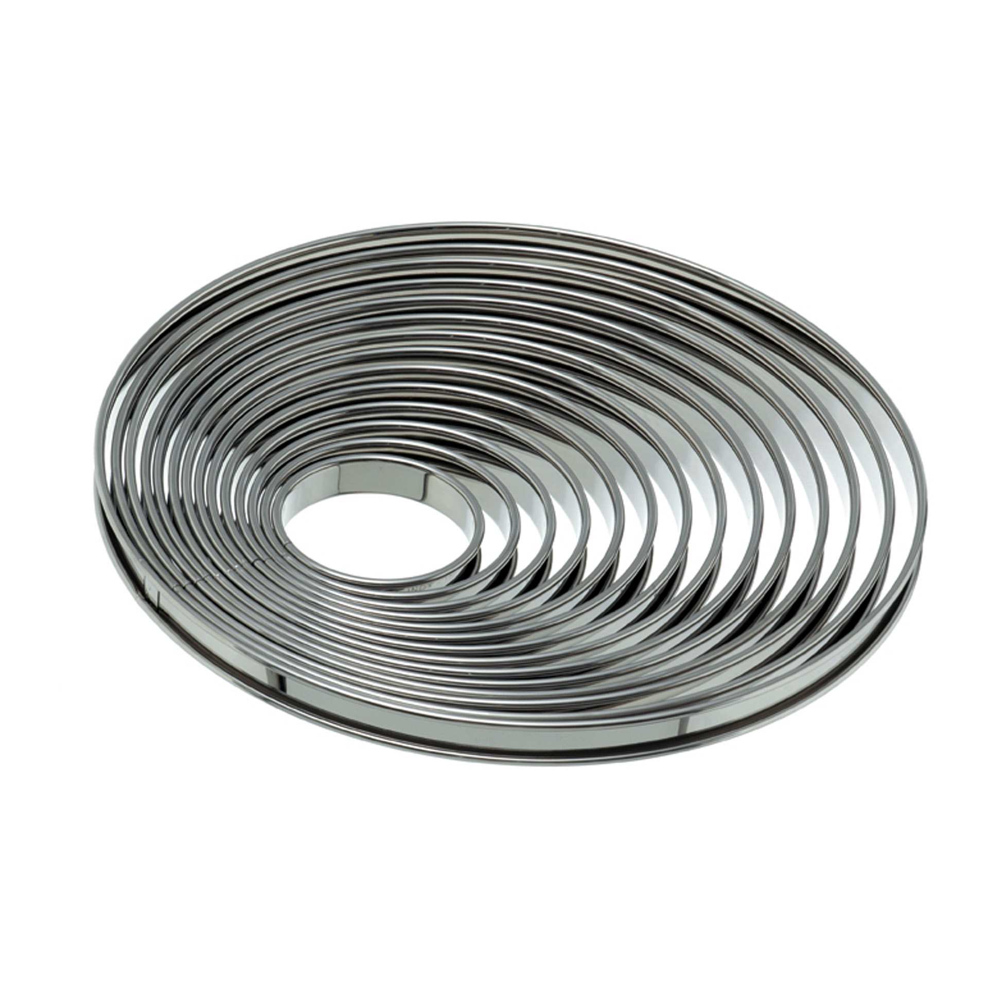 Tortenring - mit Borde - rund - Höhe 2,0 cm - Ø 16,5 cm - Edelstahl - 162160-C