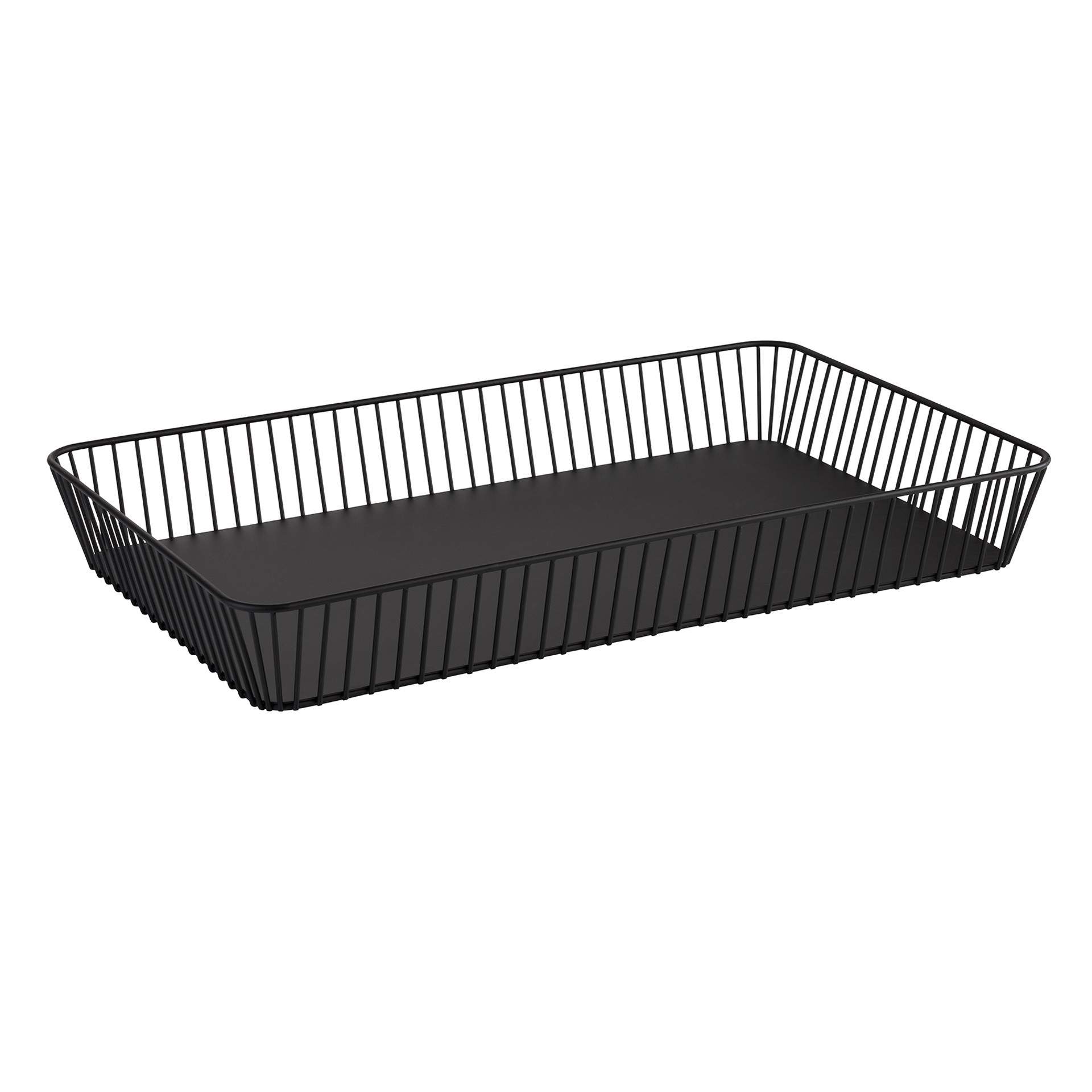 GN-Korb - rutschfest - Serie Urban - schwarz - rechteckig - Abm. 7,5 cm - GN 1/1 (530 x 325 mm) - Metall - 30414-B