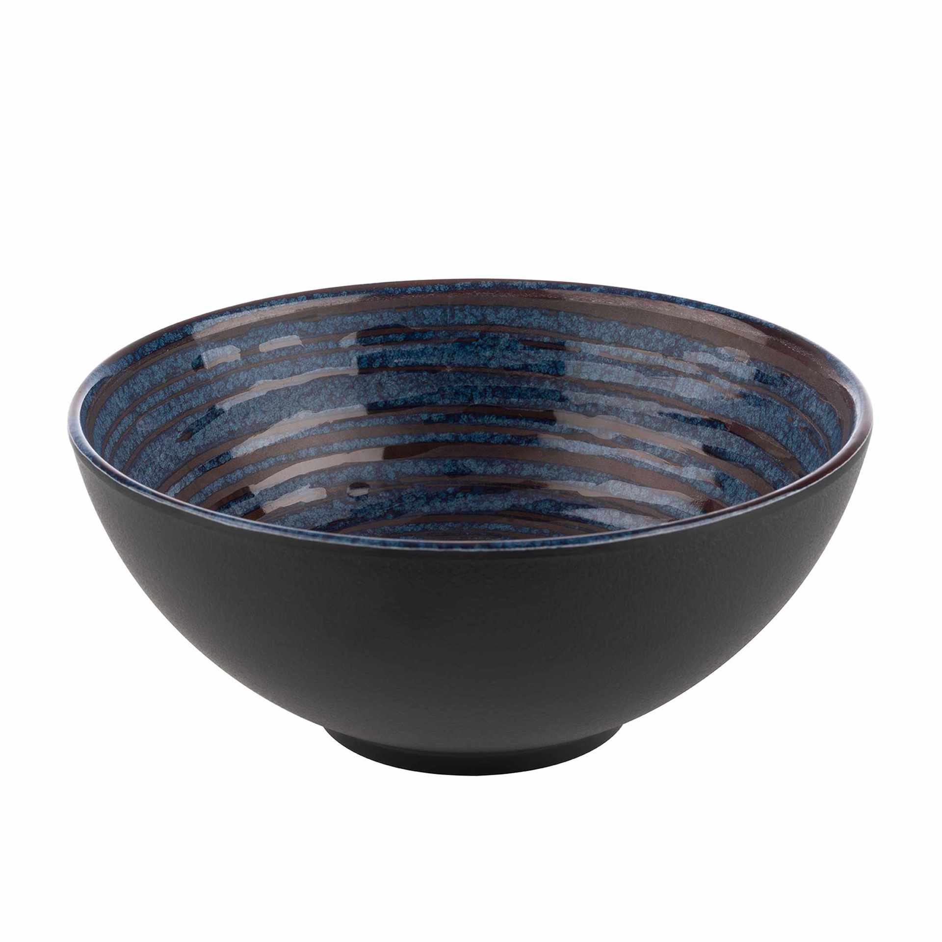Schale - Serie Loops - blau / grau - rund - Höhe 8,0 cm - Ø 18,5 cm - Inhalt 1,0 l - Melamin - 85037-B