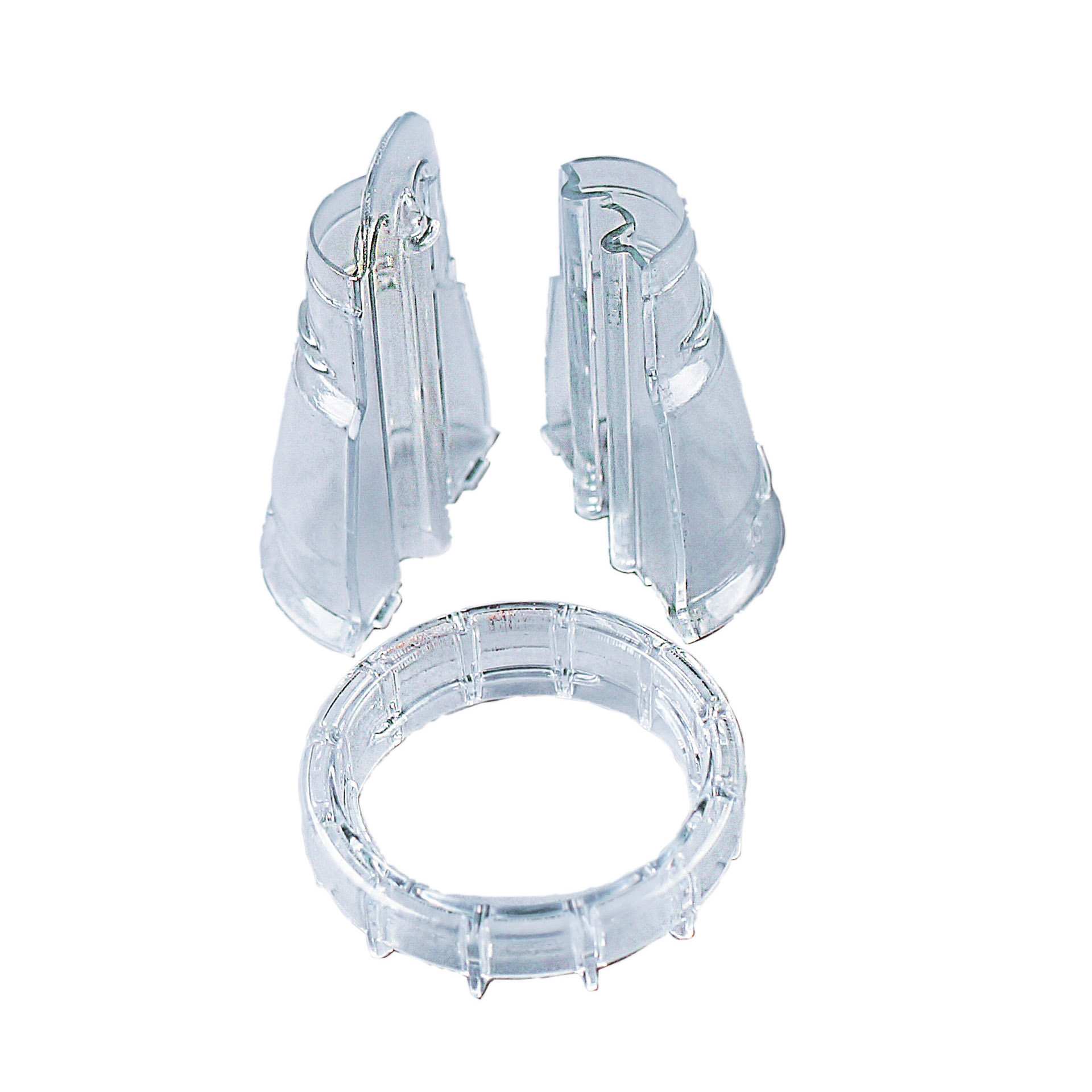 Tüllen-Adapter-Doppelt - 3-teilig - klar - Abm. 12,0 x 6,5 x 1,5 cm - Polyoxymethylen - 196660-C