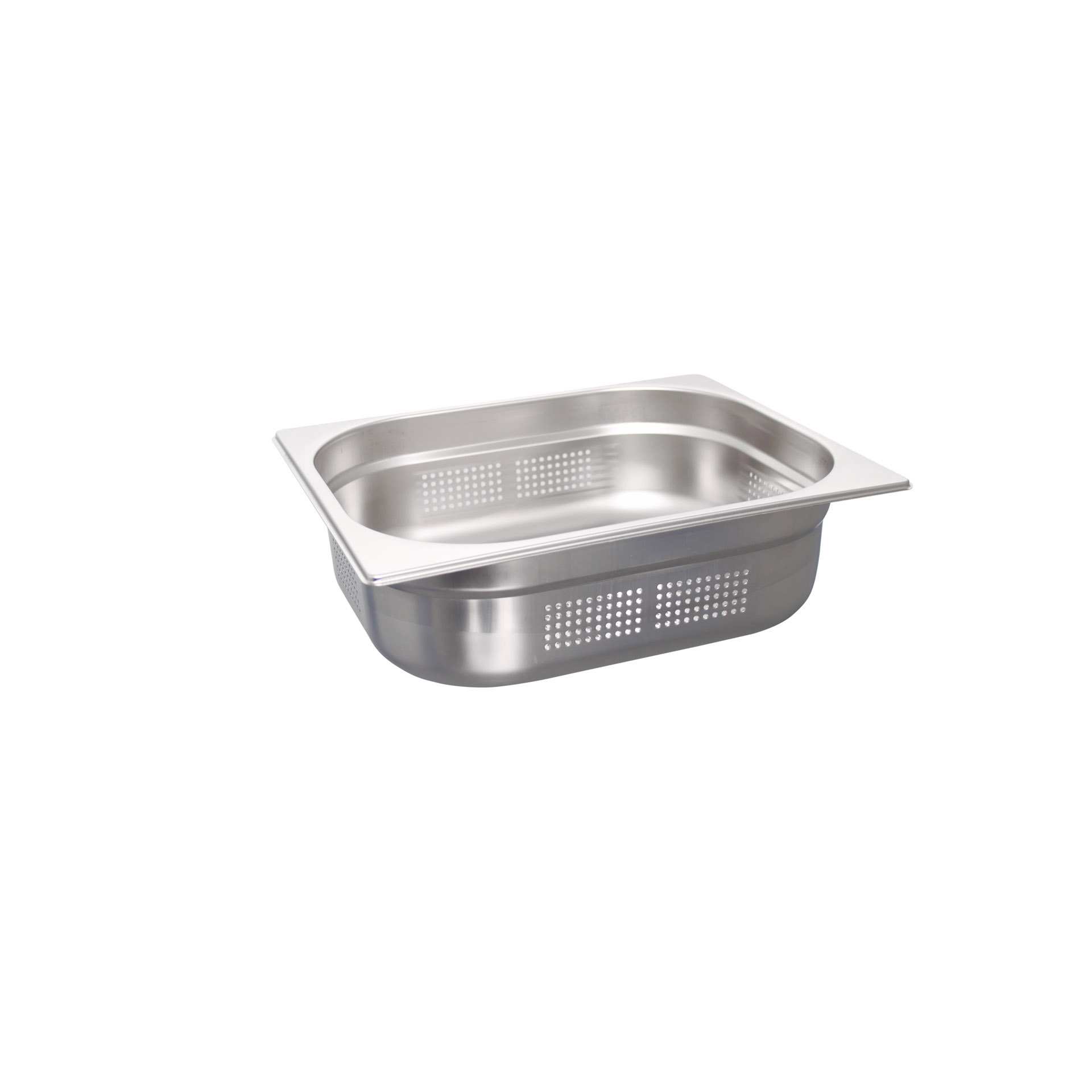 GN-Behälter - gelocht - Abm. 32,5 x 26,5 x 10,0 cm - Inhalt 5,9 l - GN 1/2 (325 x 265 mm) - 100 mm - Edelstahl - 530321-C