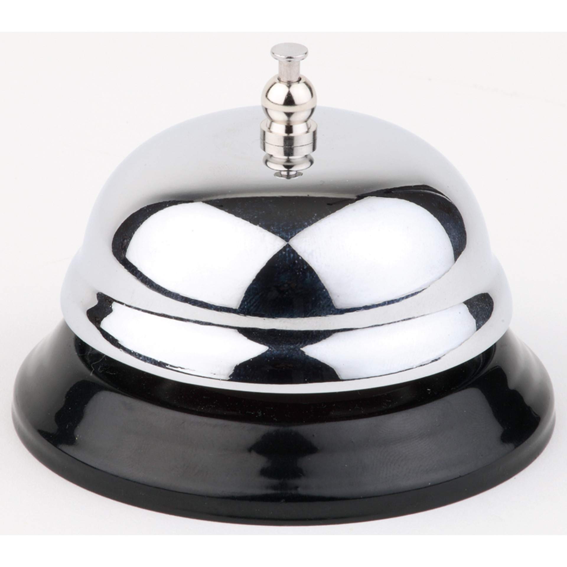 Rezeptionsglocke - schwarzer Metallfuß - schwarz - rund - Abm. 6,0 cm - Ø 8,5 cm - Metall, verchromt - 71400-B