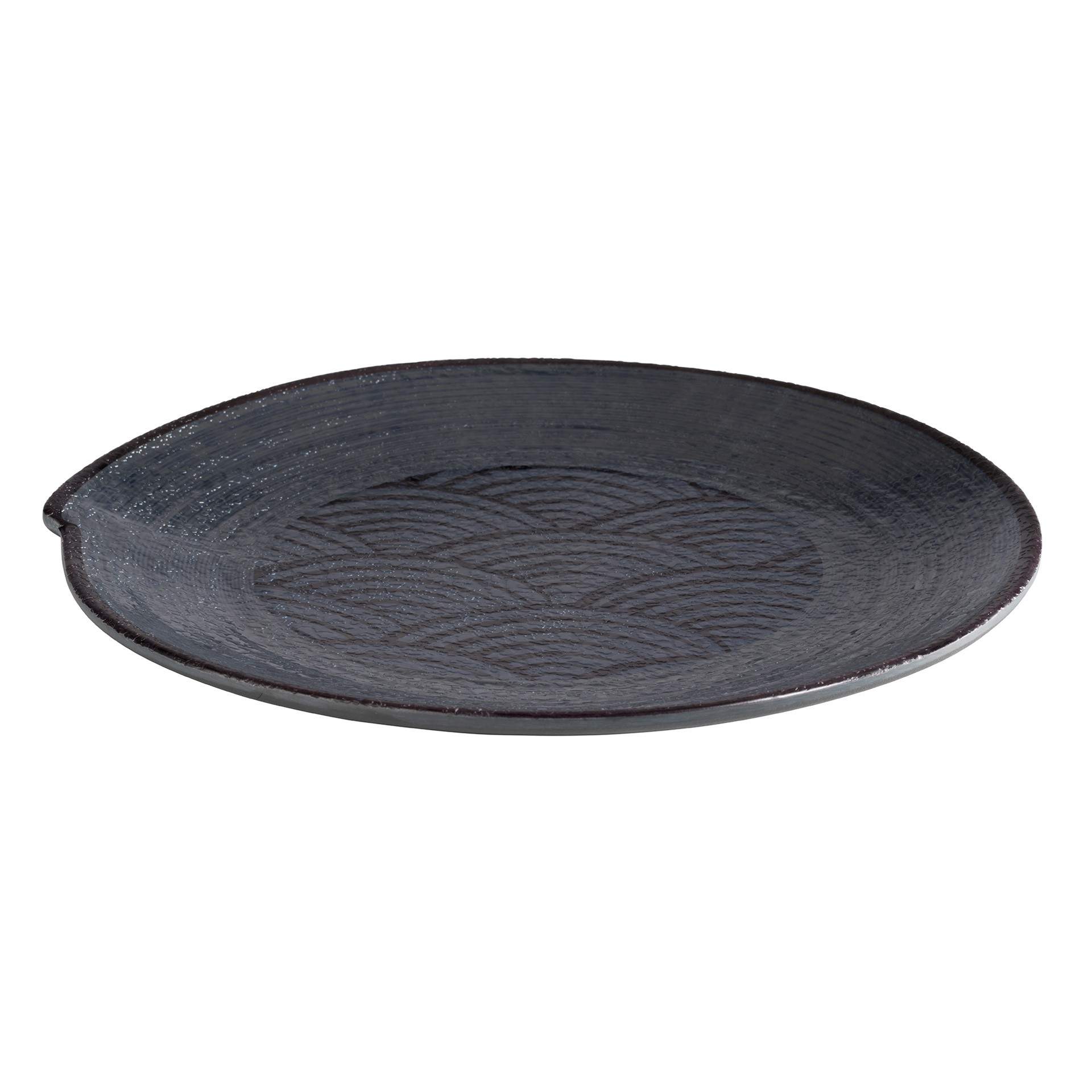 Teller (flach) - Serie Dark Wave - schwarz - rund - Abm. 2,0 cm - Ø 22,0 cm - Melamin - 84908-B