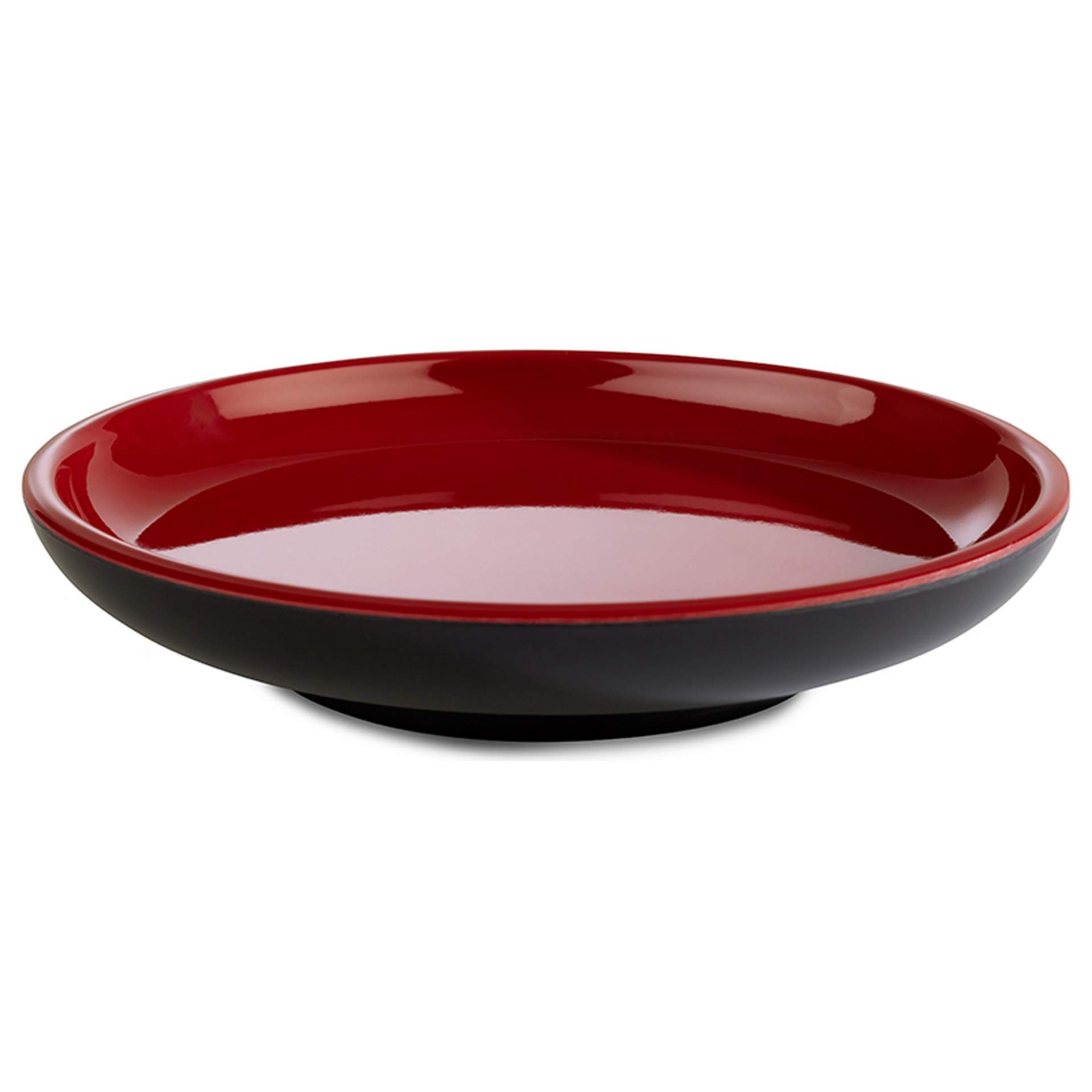 Teller (flach) - beidseitig farbig - Serie Asia Plus - rot / schwarz - Abm. 2,0 cm - Ø 11 cm - Melamin - 15434-B