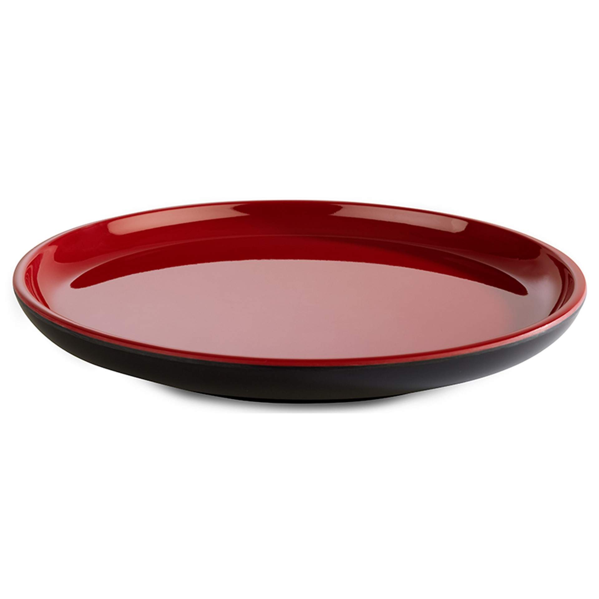 Teller (flach) - beidseitig farbig - Serie Asia Plus - rot / schwarz - Abm. 2,0 cm - Ø 16 cm - Melamin - 15435-B