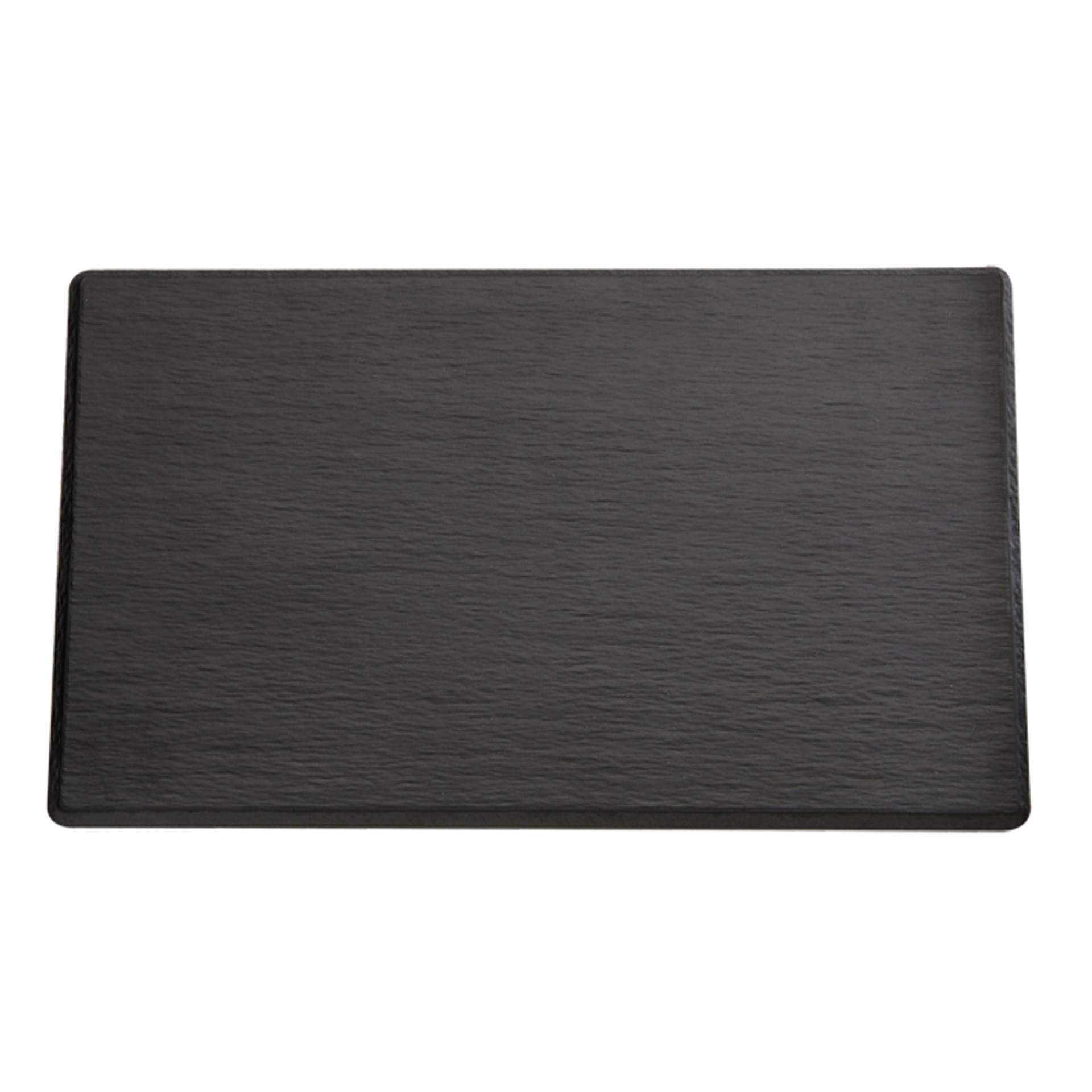 GN-Tablett - edle Schieferoptik - Serie Slate - schwarz - Abm. 1,0 cm - GN 2/4 (530 x 162 mm) - Melamin - 83958-B