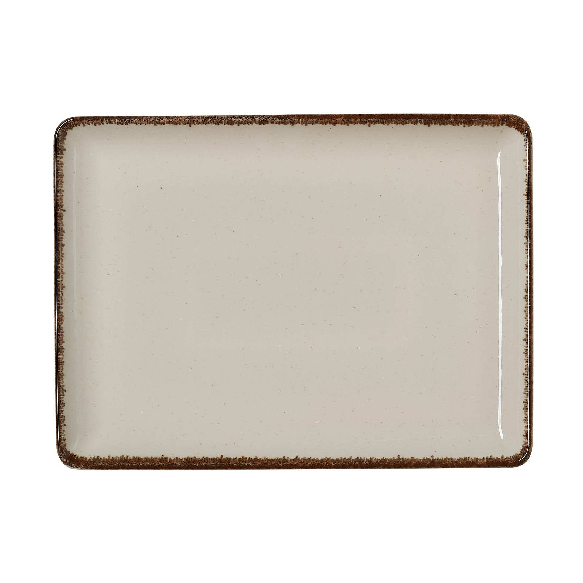 Teller (flach) - Set á 6 Stück - Serie Smilla Sand - sand - rechteckig - Abm. 27,0 x 20,0 x 2,5 cm - Porzellan - 4887227-A