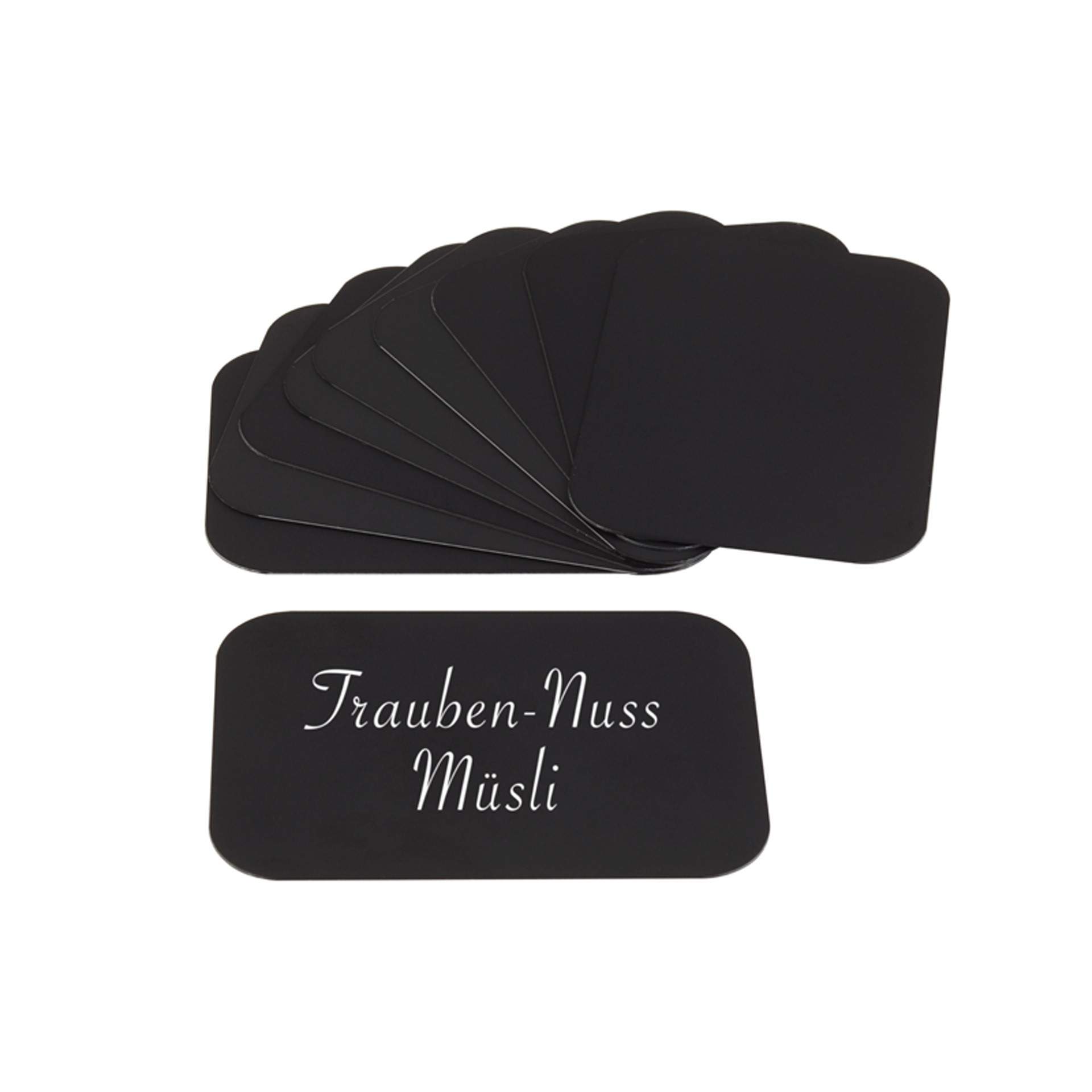 Beschriftungskarten - 10er Set  - schwarz - Abm. 7,5 x 5,0 x 0,4 cm - PVC - 37-B