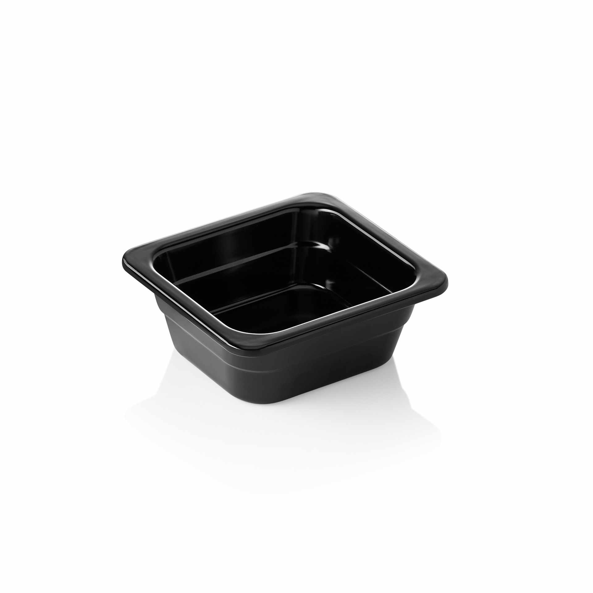 GN-Behälter - Serie GN 65 Black - schwarz - Inhalt 1,0 l - GN 1/6 (176 x 162 mm) - Melamin