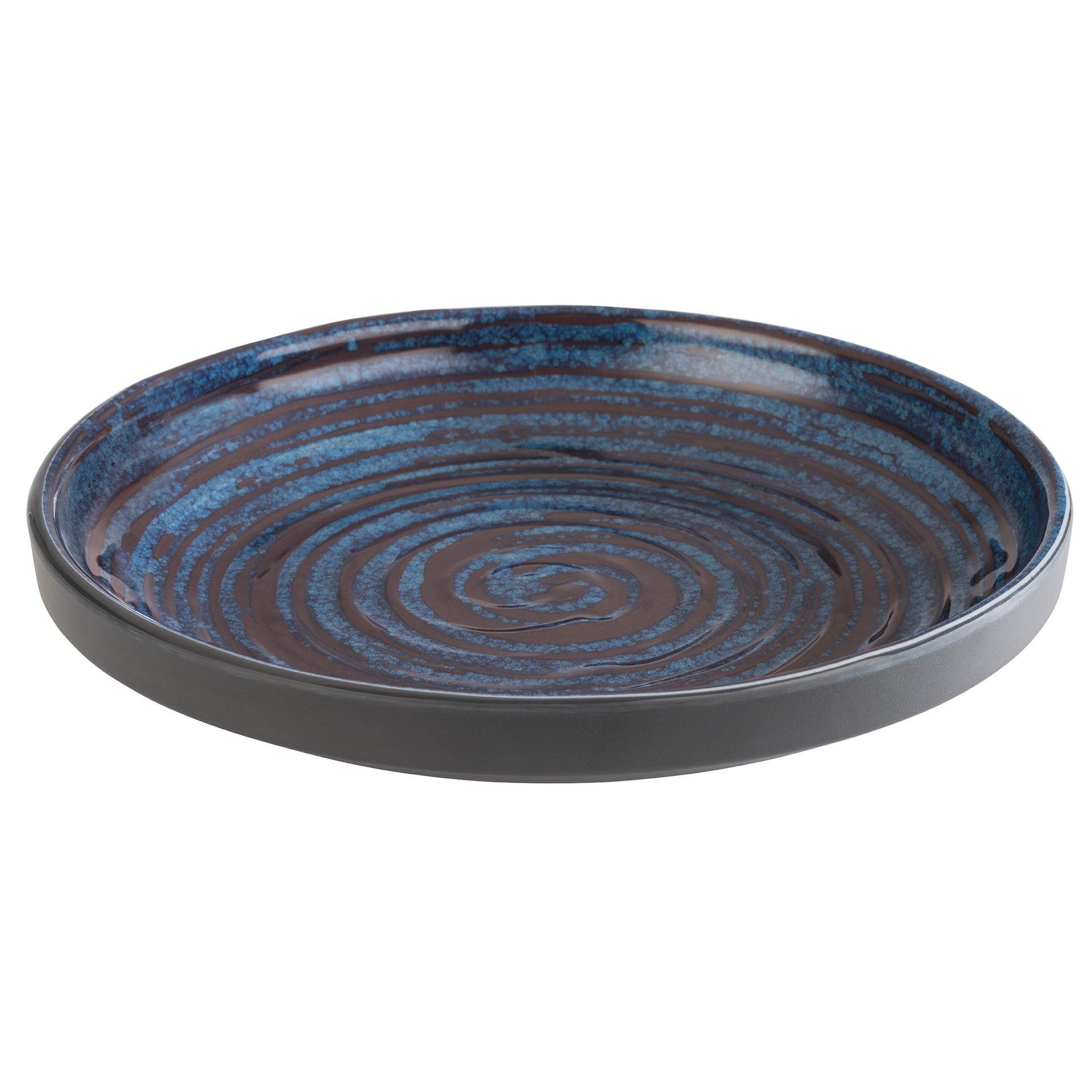 Schale - Serie Loops - blau / grau - rund - Abm. 3 cm - Ø 18 cm - Melamin - 85026-B