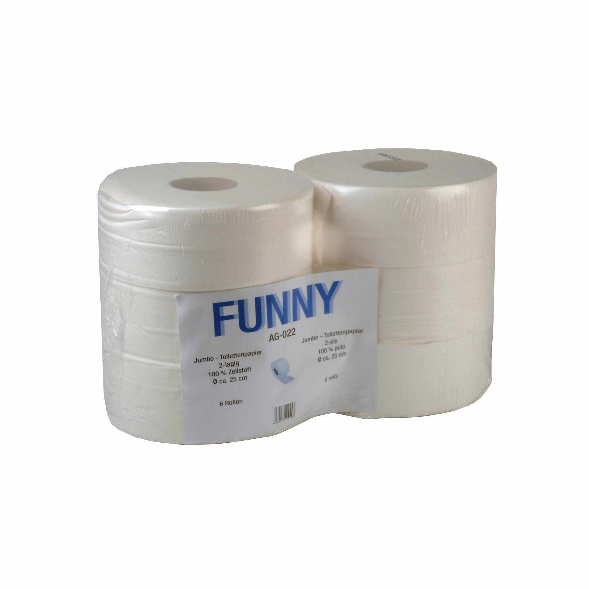 Toilettenpapier - 2-lagig - Jumbo - hochweiß - Ø 25,0 cm - Zellstoffpapier - AG-022-G