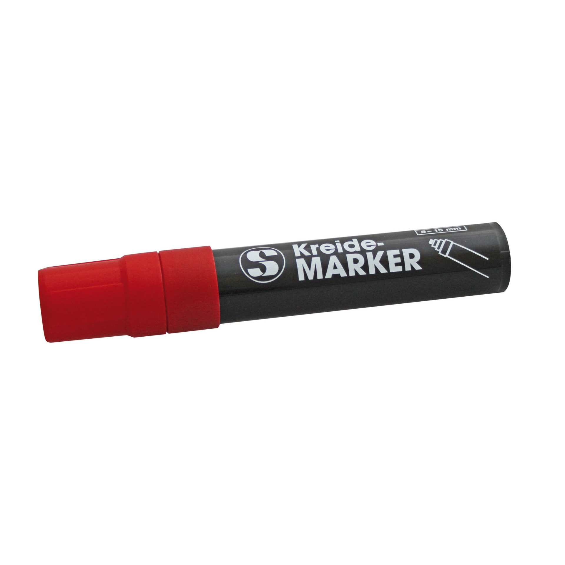 Kreidestift - Schreibdicke: 5-15 mm - rot - Abm. 16,2 x 2,5 x 2,5 cm - 198915-C