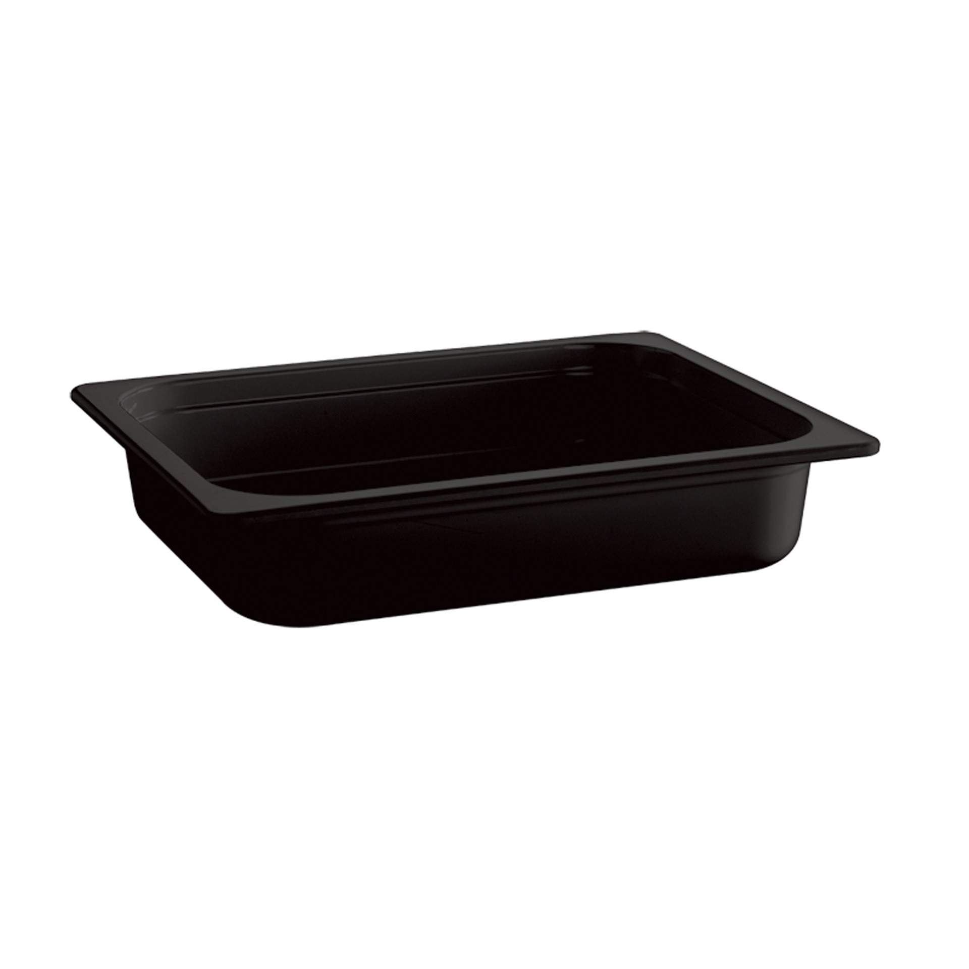 GN-Behälter - mit Stapelnocke - Serie Eco Line - schwarz - Inhalt 4,7 l - GN 1/2 (325 x 265 mm) - 100 mm - Melamin - 84307-B