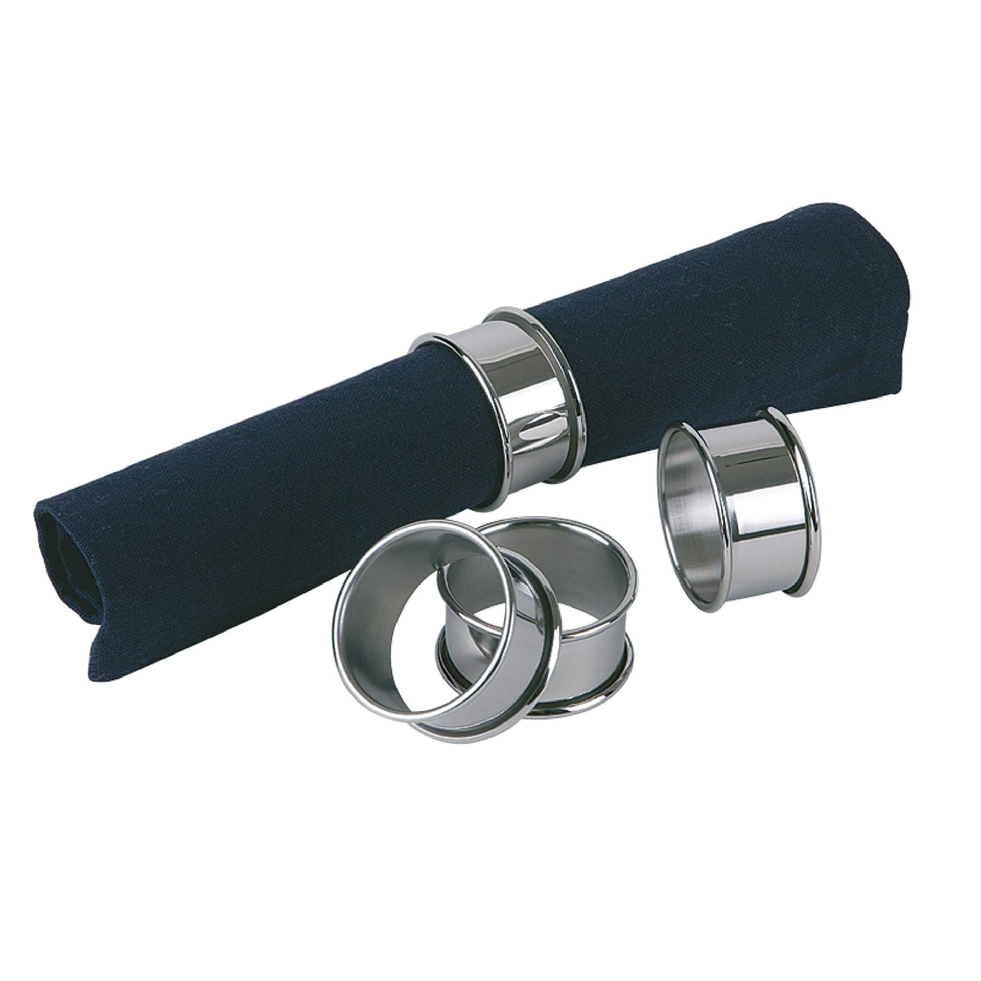 Serviettenring - 4er Set - hochglanzpoliert - Abm. 2,5 cm - Ø 4,5 cm - Edelstahl - 4446-B