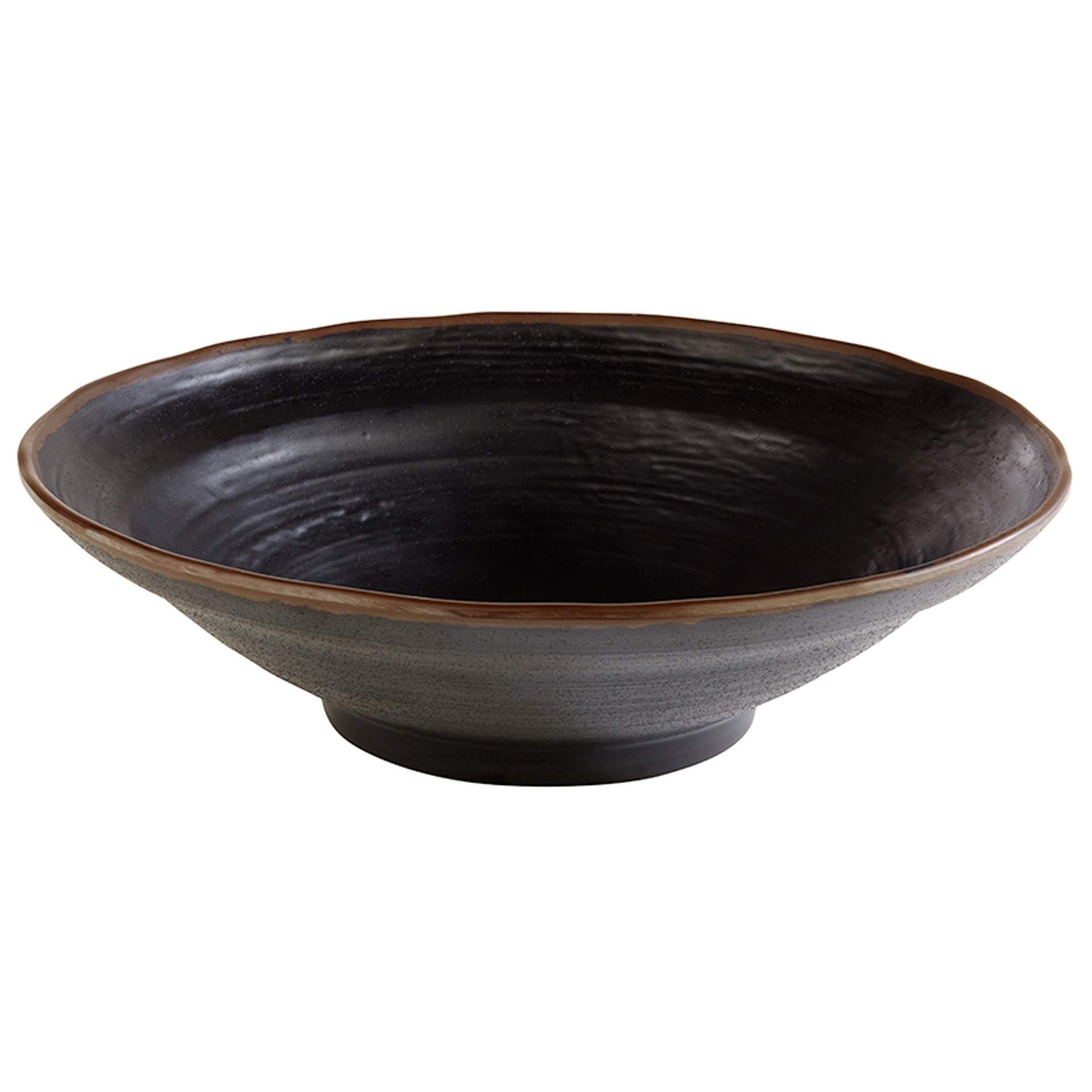 Schale - stilvoll präsentieren - Serie Marone - schwarz - rund - Abm. 8,5 cm - Ø 30,5 cm - Inhalt 2 l - Melamin - 84174-B