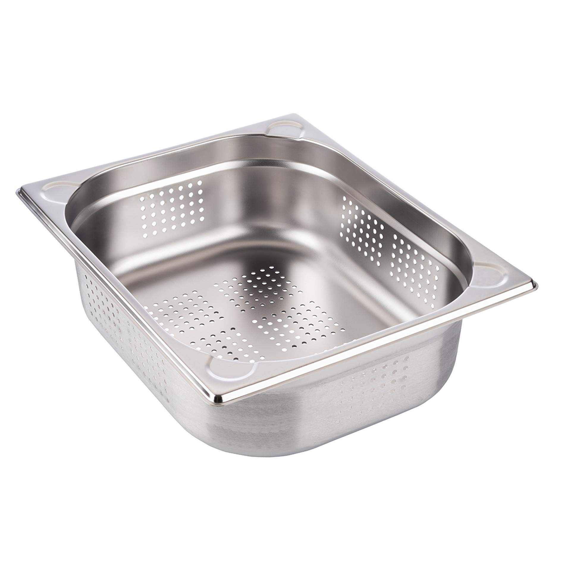 GN-Behälter - gelocht - Inhalt 6,5 l - GN 1/2 (325 x 265 mm) - 100 mm - Edelstahl - 81902-B