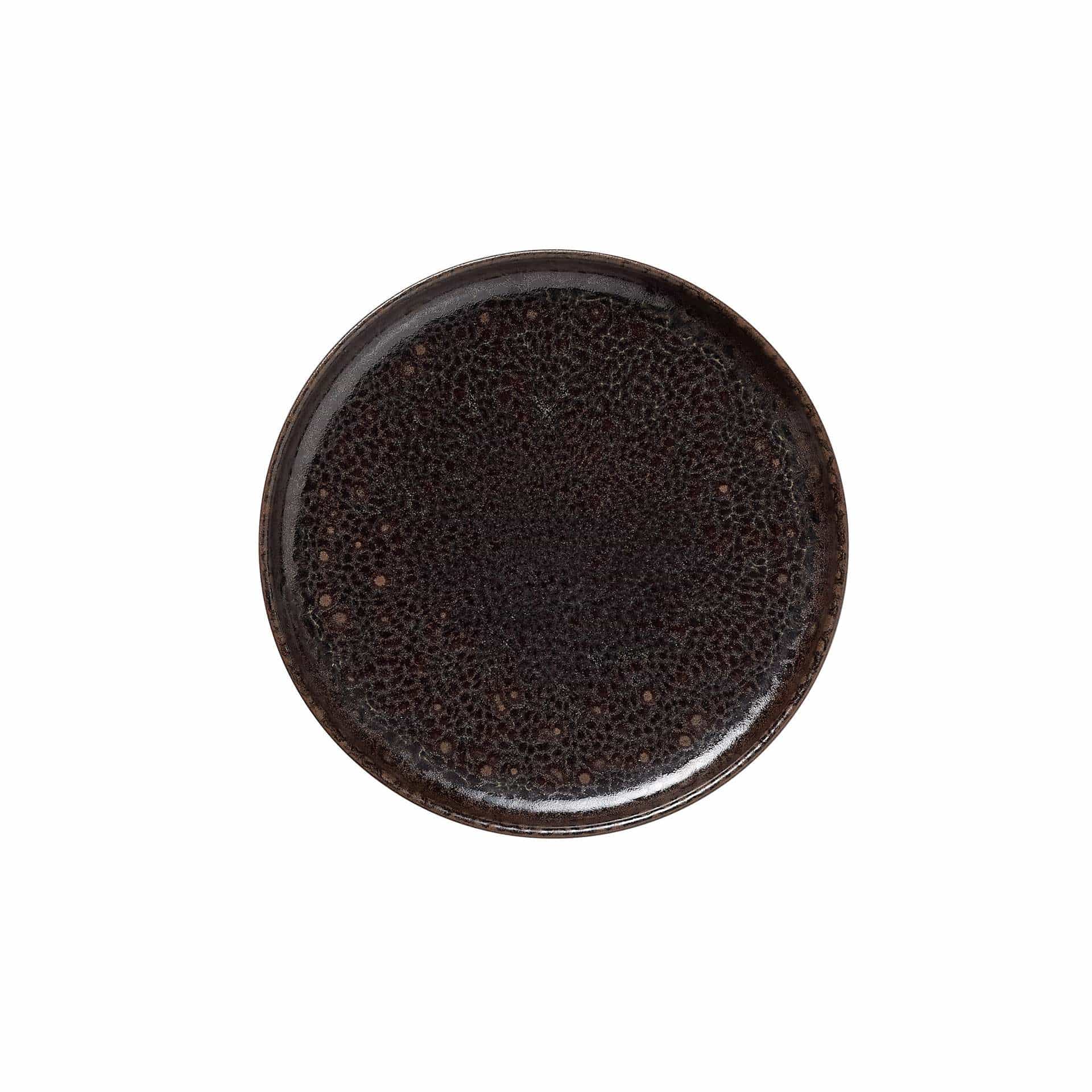 Teller - Set á 6 Stück - Serie One - metallic brown - flach - Abm. 2,5 cm - Ø 17,5 cm - Steinzeug - 452001017-A