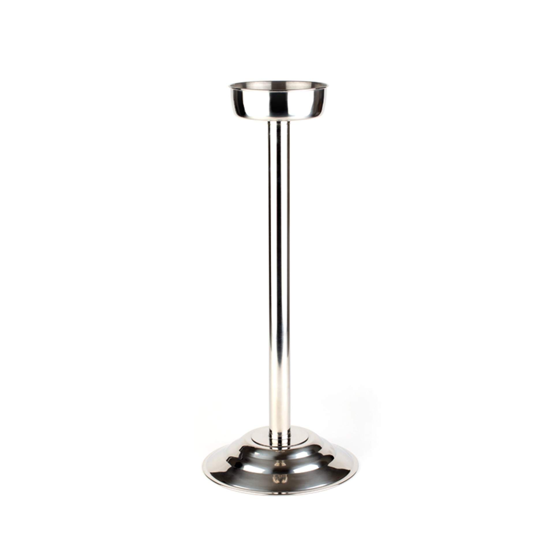 Weinkühler-Ständer - standsicherer Fuß - Abm. 68 cm - Ø oben / unten 15 / 28 cm - Edelstahl - 36068-B