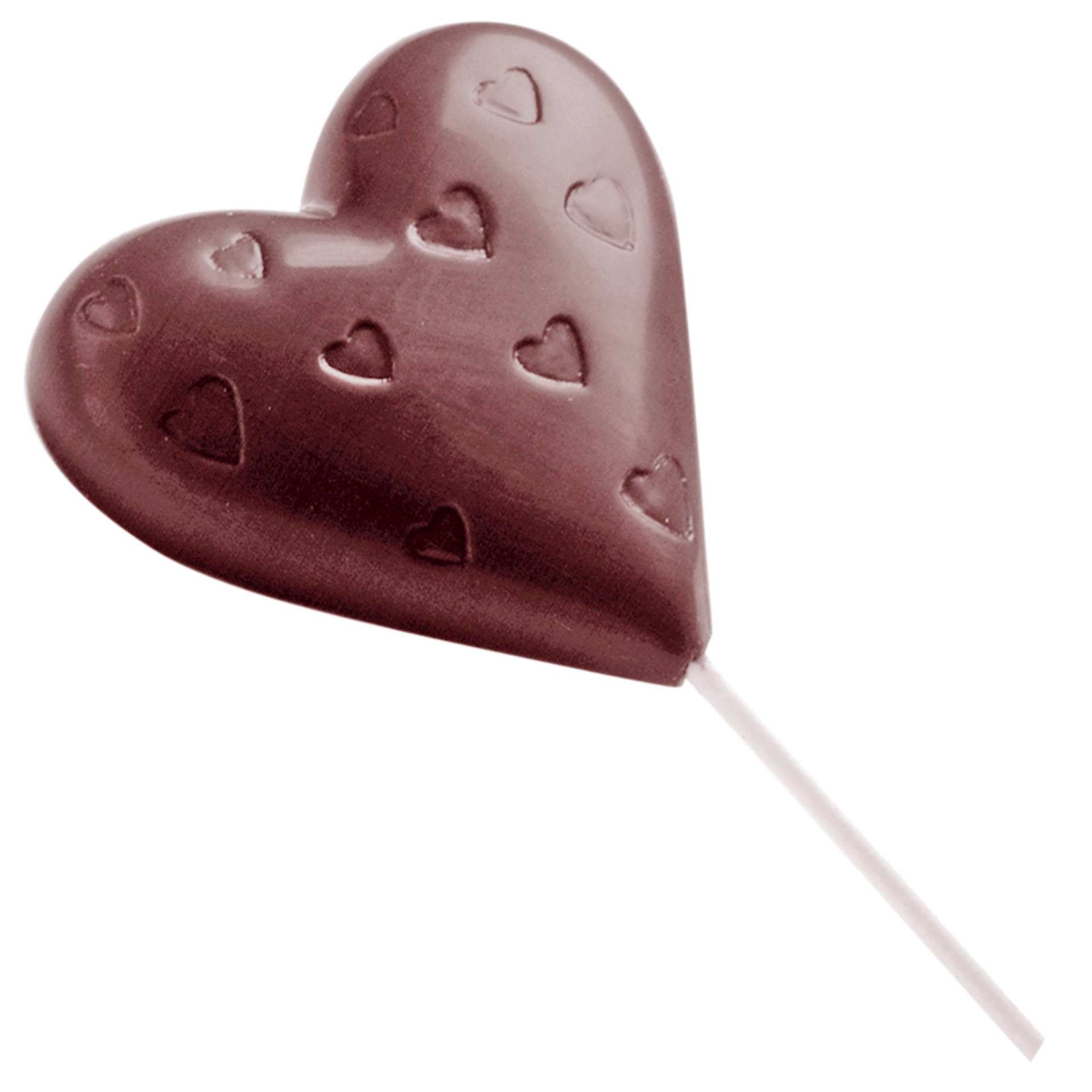 Schokoladen-Form - Lolli Herz - Abm. 27,5 x 13,5 x 2,4 cm - Polycarbonat - 421480-C