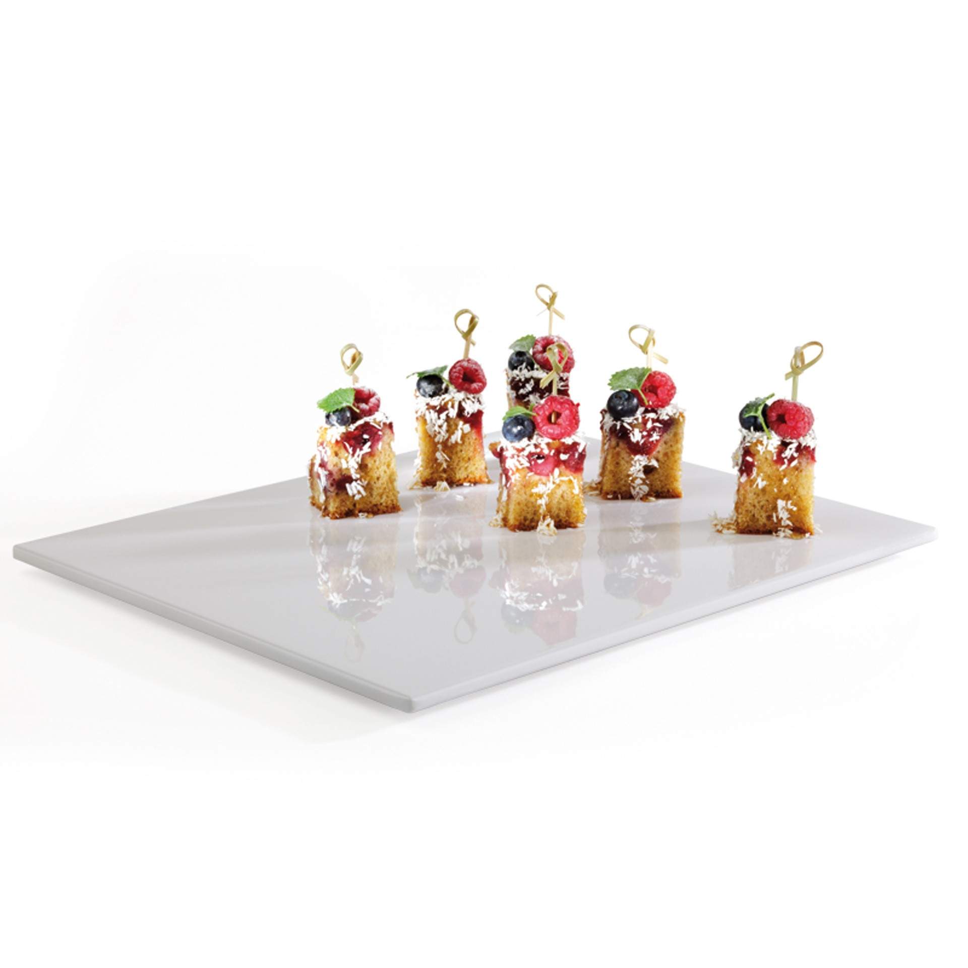 GN-Tablett - mit Antirutsch-Füßchen - Serie Zero - weiß - Abm. 15,0 cm - GN 1/4 (265 x 162 mm) - Melamin - 84188-B