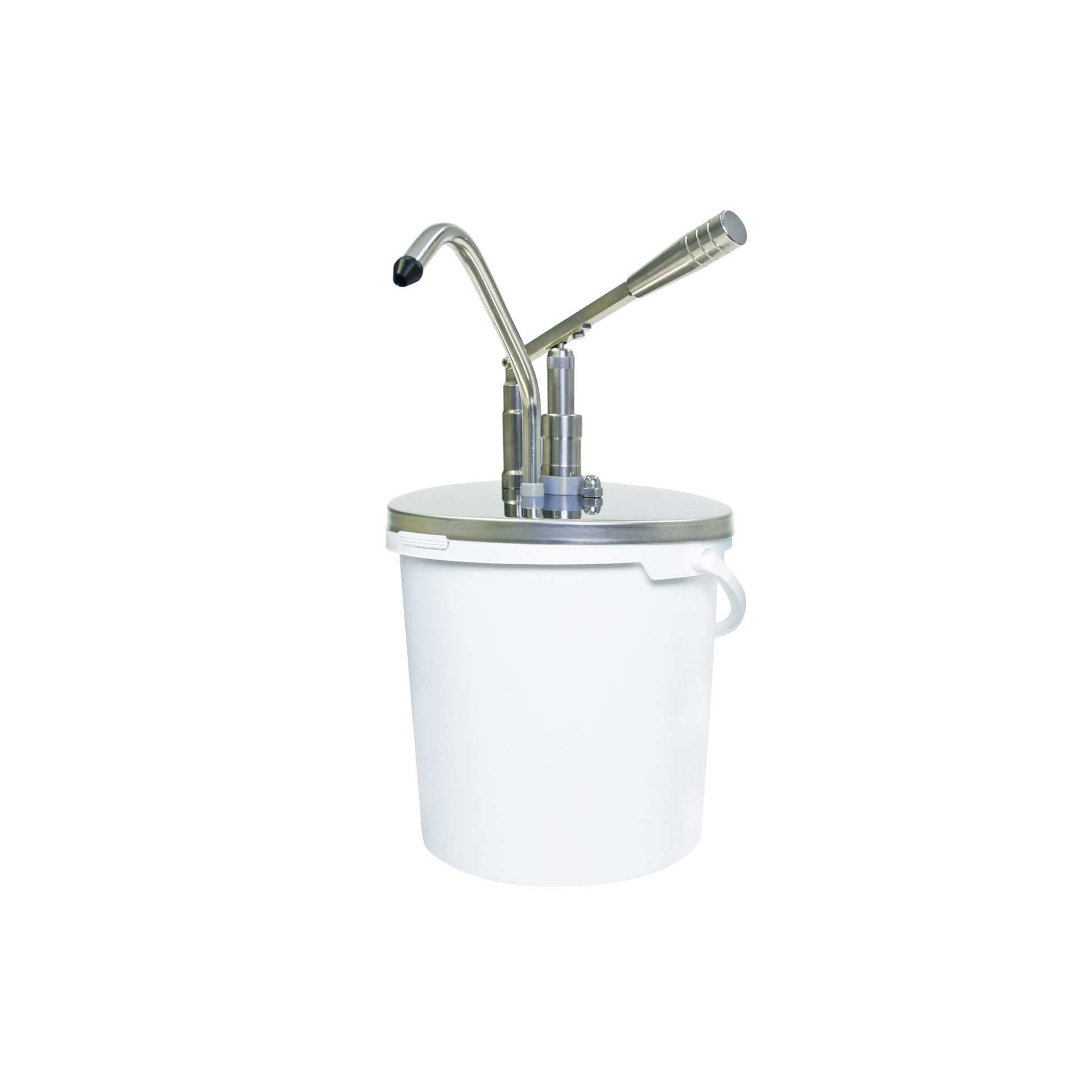 Dosierspender - mit Hebel - Abm. 26,5 x 26,5 x 44,0 cm - Inhalt 10,0 l - Edelstahl / PMMA - 152490-C
